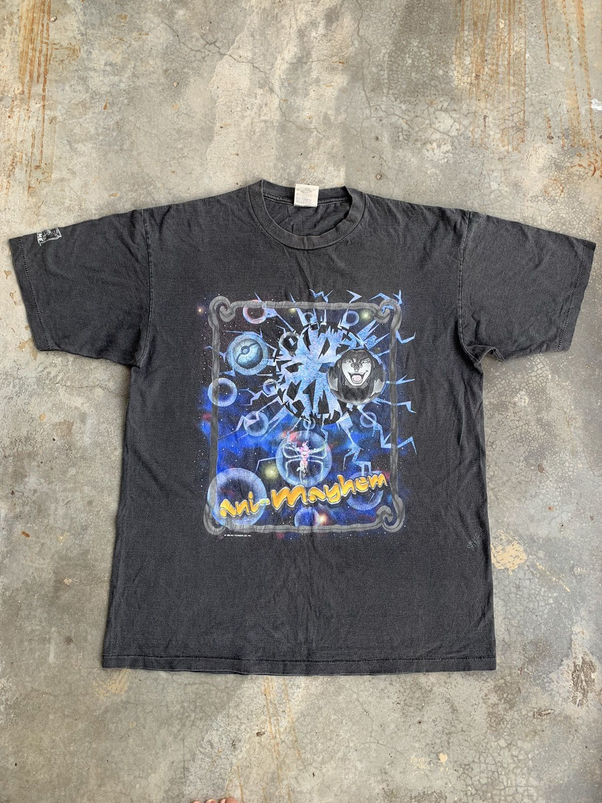 Anime Vintage 90s Sun Faded Ani Mayhem Anime Single Stich Tshirt Size US XL / EU 56 / 4 - 1 Thumbnail