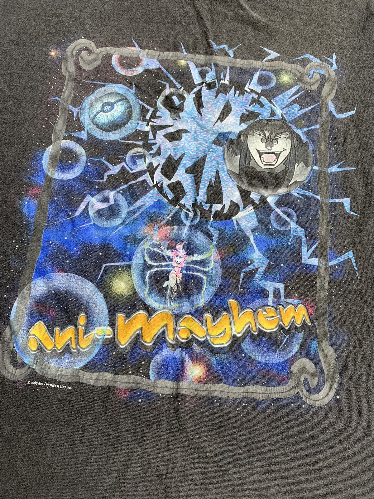 Anime Vintage 90s Sun Faded Ani Mayhem Anime Single Stich Tshirt Size US XL / EU 56 / 4 - 2 Thumbnail