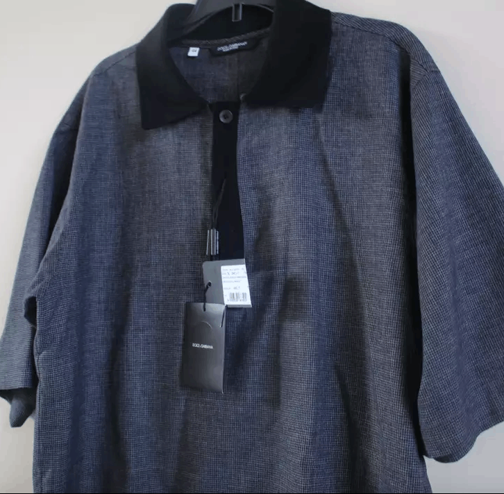 Dolce & Gabbana Oversized Wool Black & Grey Polo Size US M / EU 48-50 / 2 - 2 Thumbnail