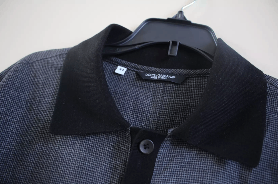 Dolce & Gabbana Oversized Wool Black & Grey Polo Size US M / EU 48-50 / 2 - 5 Thumbnail