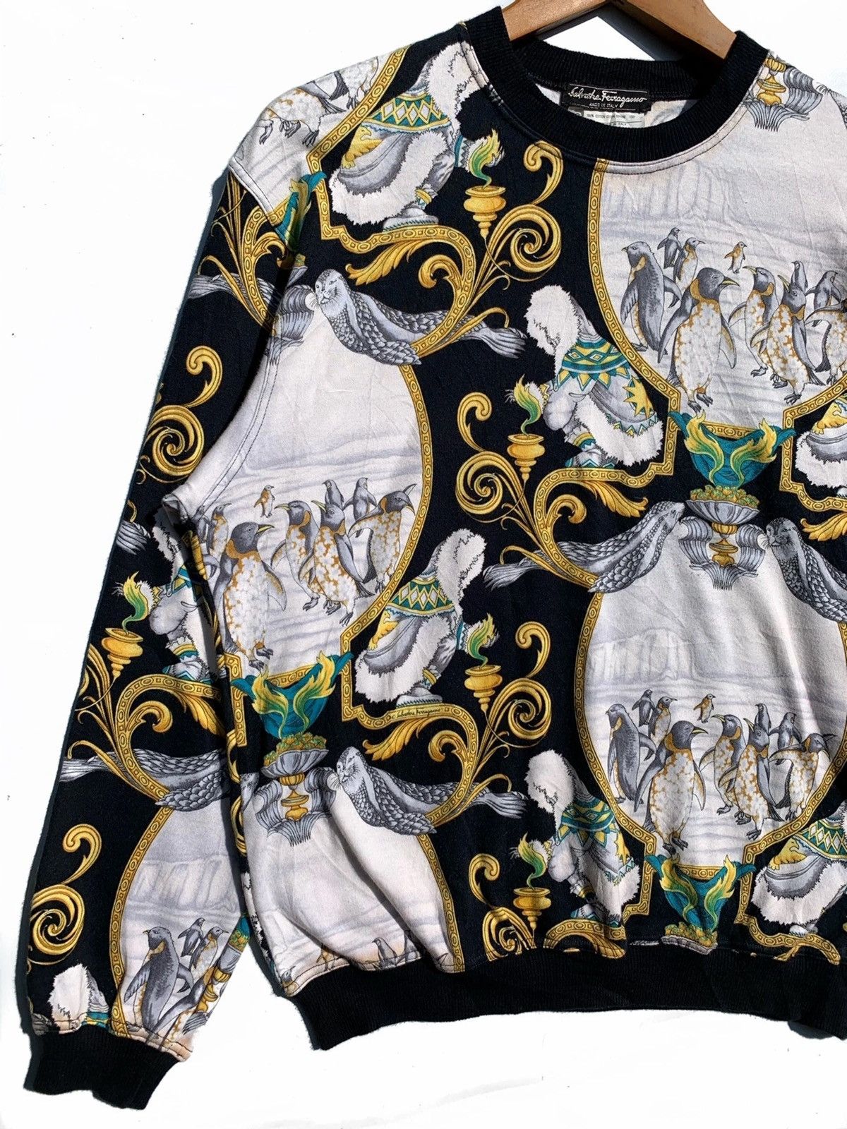Salvatore Ferragamo Salvatore Ferragamo Animal Kingdom All Over Print Sweatshirt Size US S / EU 44-46 / 1 - 4 Thumbnail