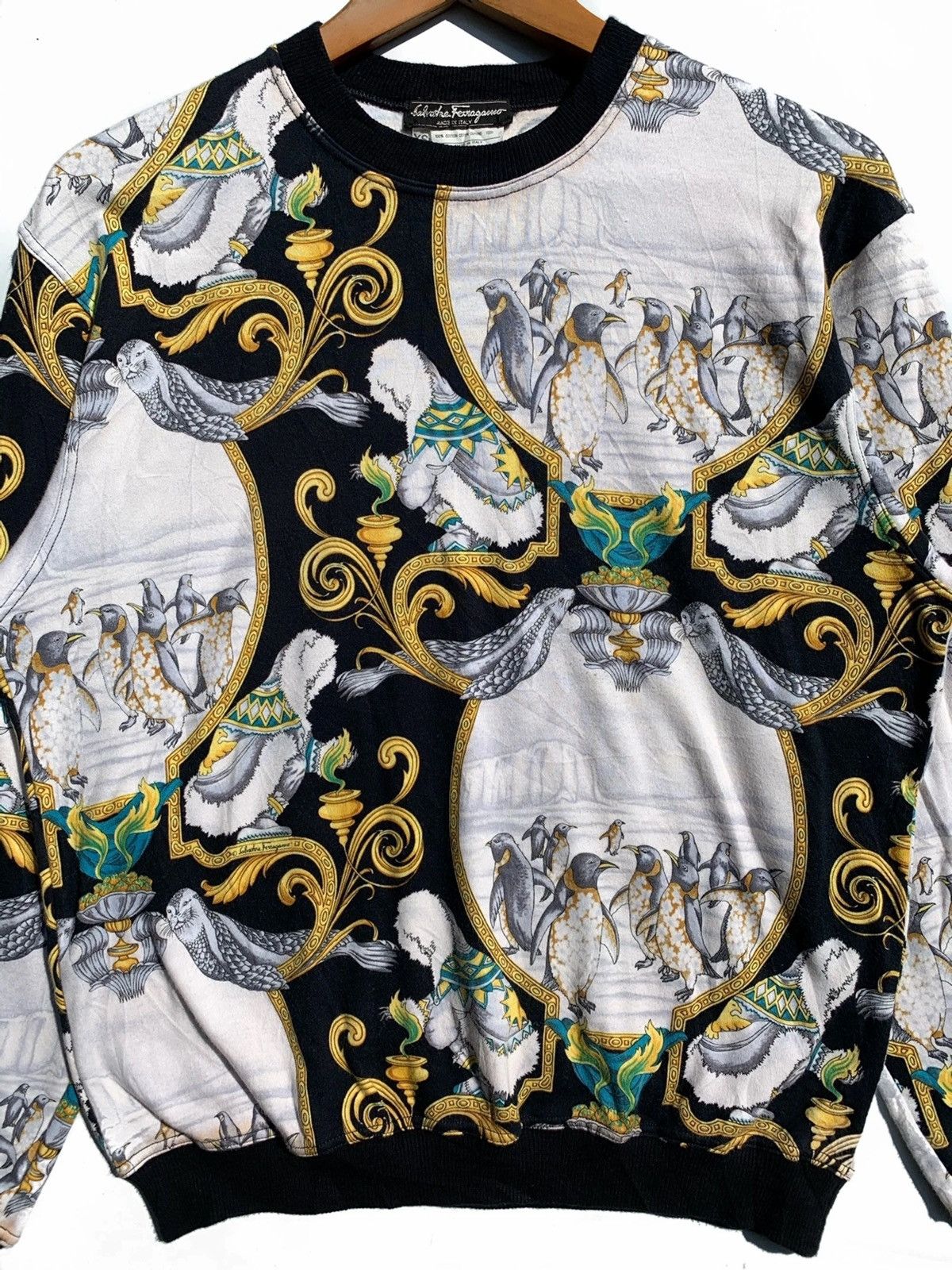 Salvatore Ferragamo Salvatore Ferragamo Animal Kingdom All Over Print Sweatshirt Size US S / EU 44-46 / 1 - 3 Thumbnail