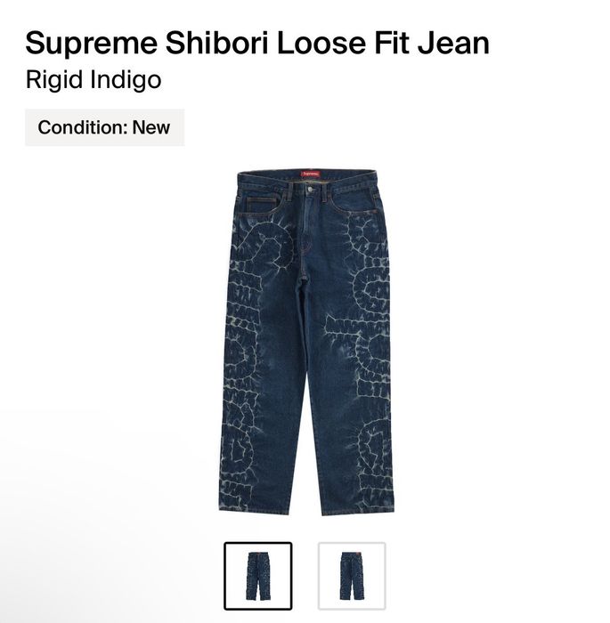 Supreme Shibori loose fit jean INDIGO 34-