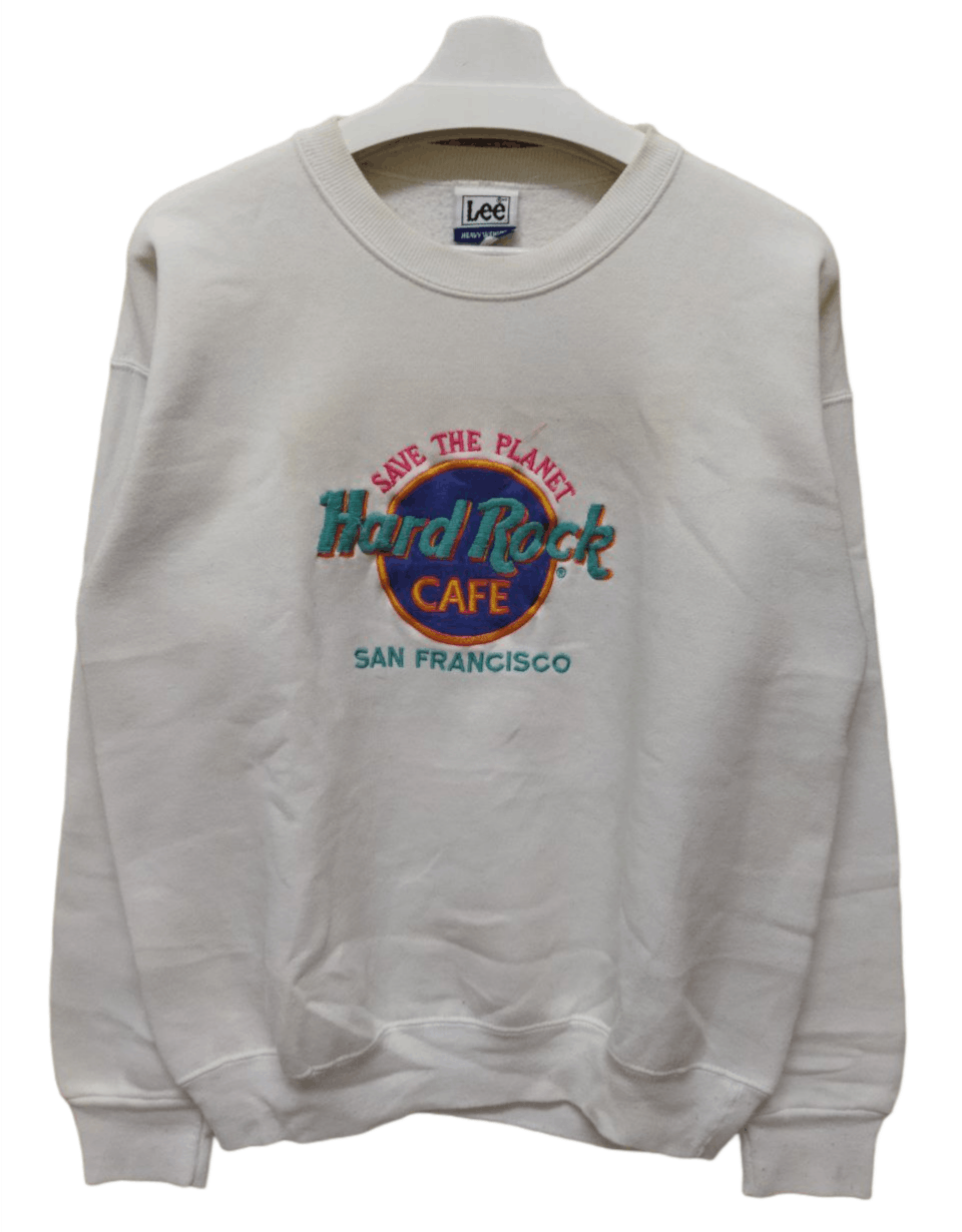 image of Vintage Hard Rock Cafe San Francisco Sweatshirt in White, Men's (Size Large)