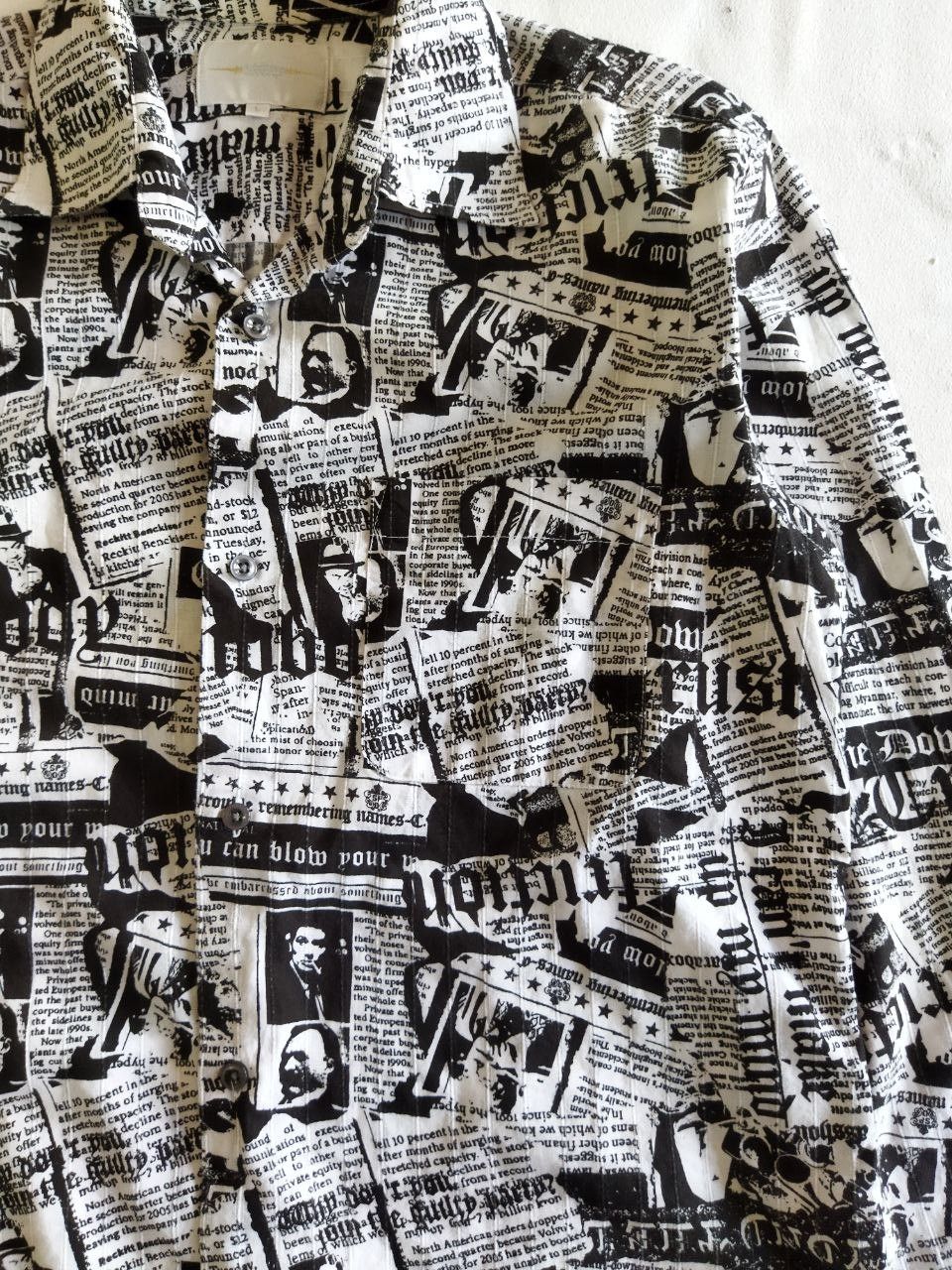 Japanese Brand Additive Japan Paper Style Overprint Shirt - Size L Size US L / EU 52-54 / 3 - 4 Thumbnail