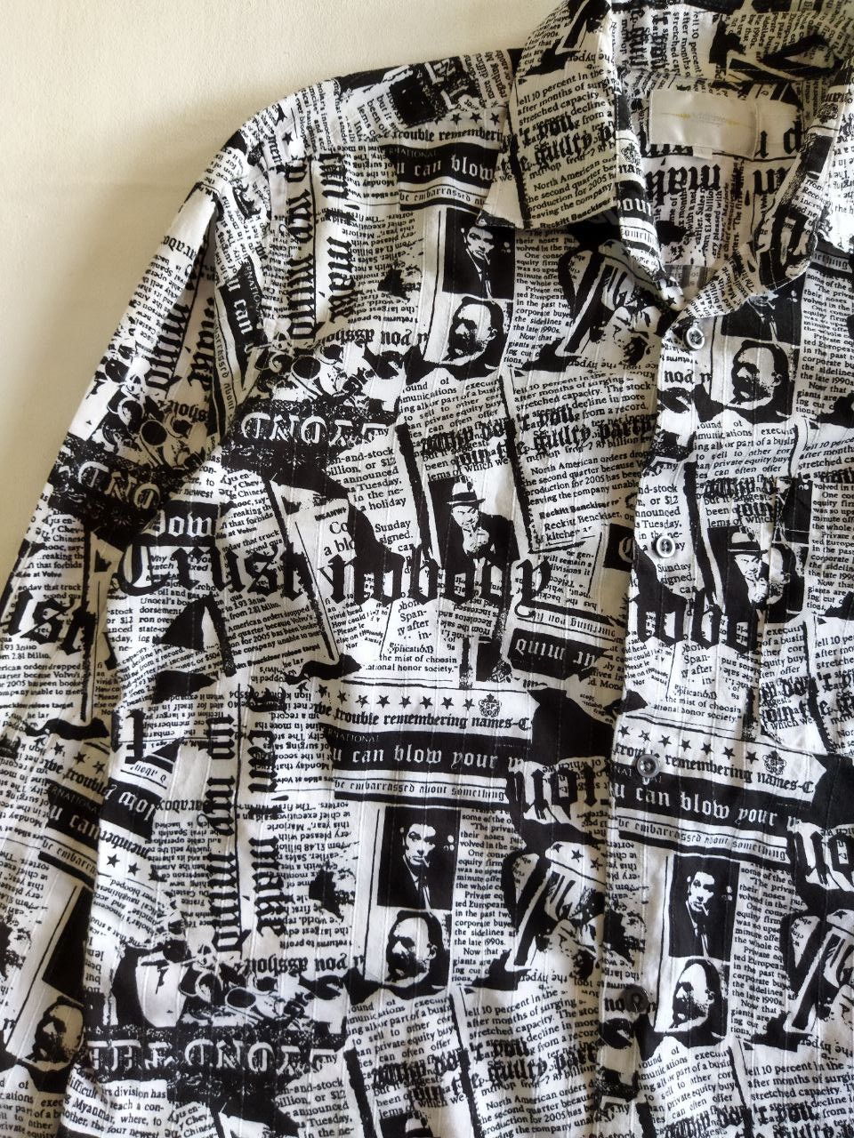 Japanese Brand Additive Japan Paper Style Overprint Shirt - Size L Size US L / EU 52-54 / 3 - 5 Thumbnail