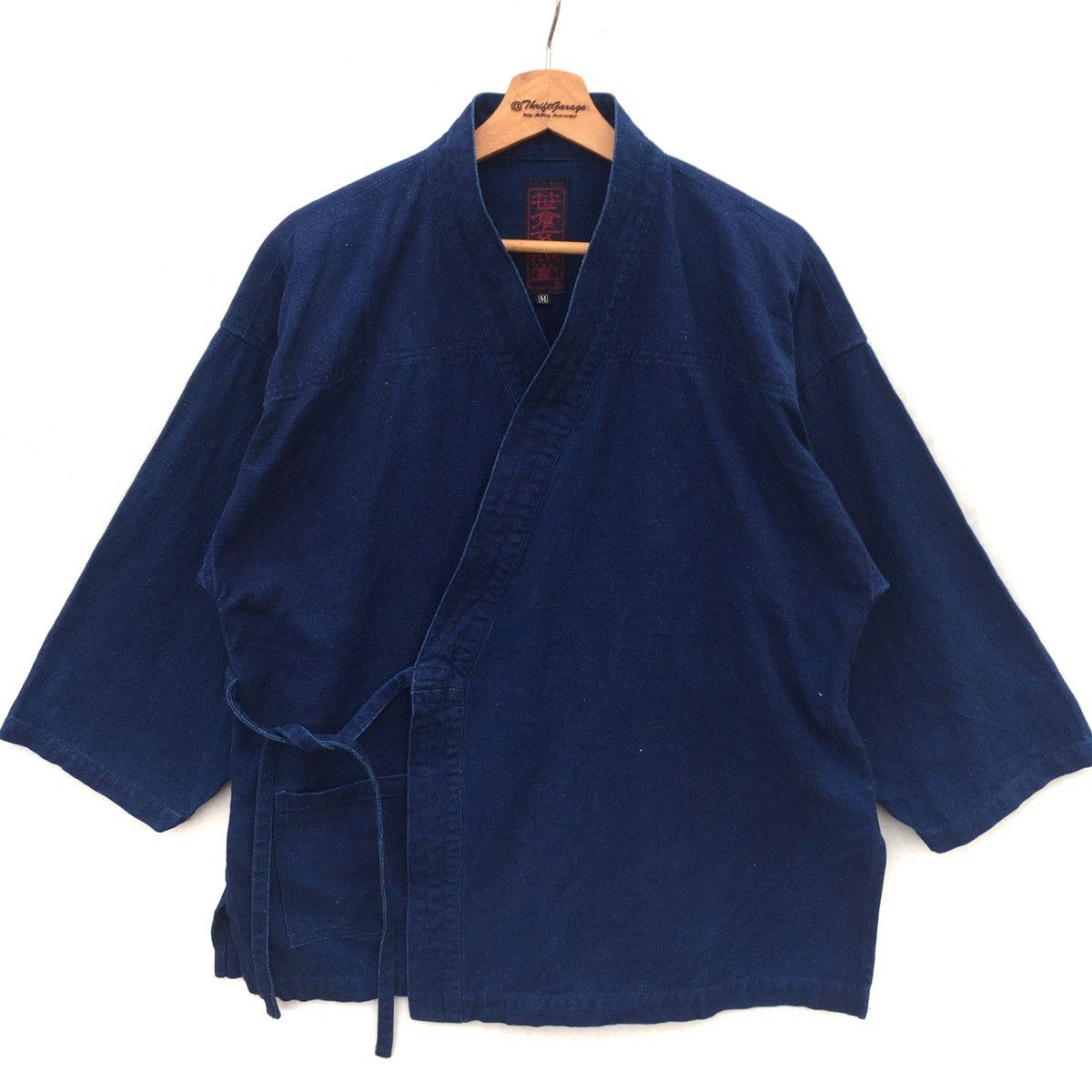 Vtg Japanese HaoriNoragi Indigo Wrap Kimono Inspired Visvim