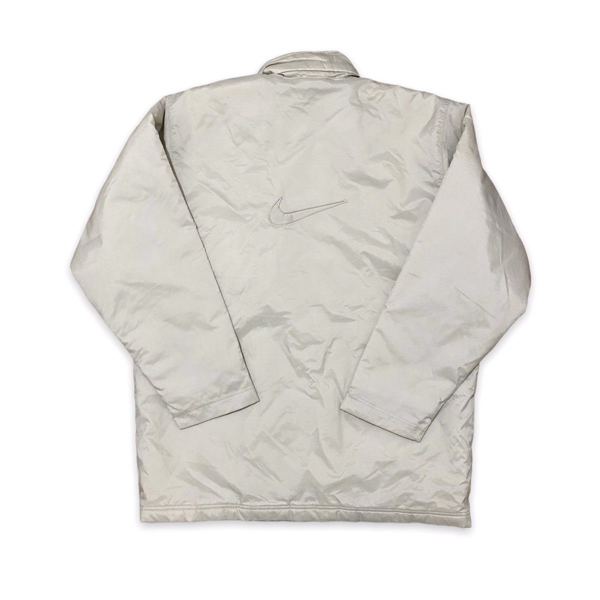 Nike Vintage 90s Nike Big Logo Spell Out Light Long Jacket Size US L / EU 52-54 / 3 - 1 Thumbnail