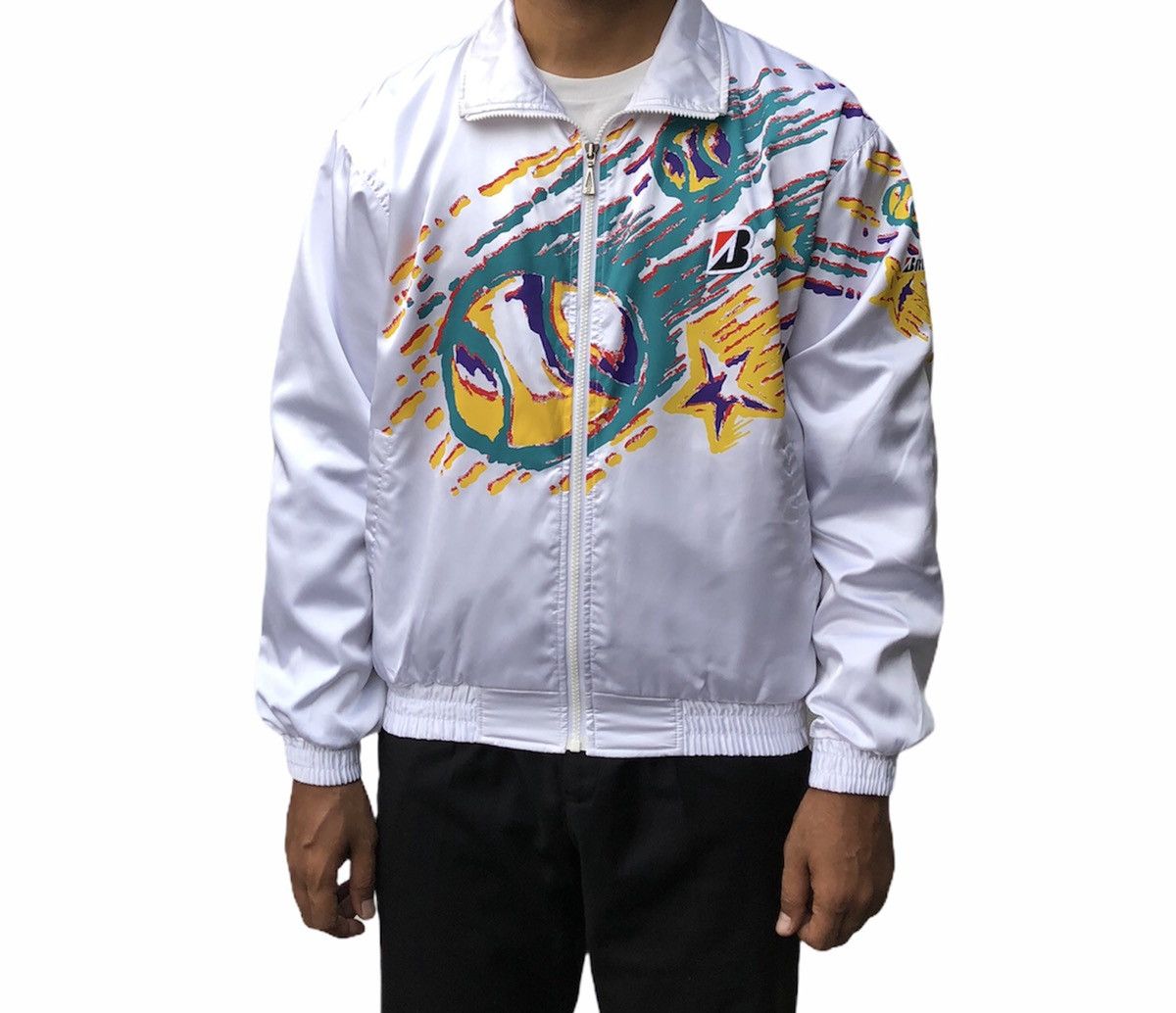 Vintage Vintage Bridgestone Sports satin bomber jacket Size US L / EU 52-54 / 3 - 5 Thumbnail