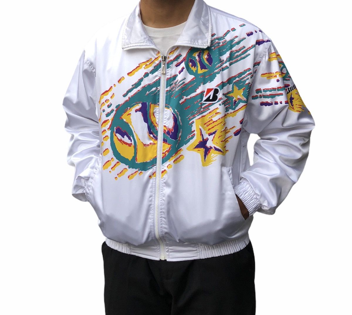 Vintage Vintage Bridgestone Sports satin bomber jacket Size US L / EU 52-54 / 3 - 7 Thumbnail