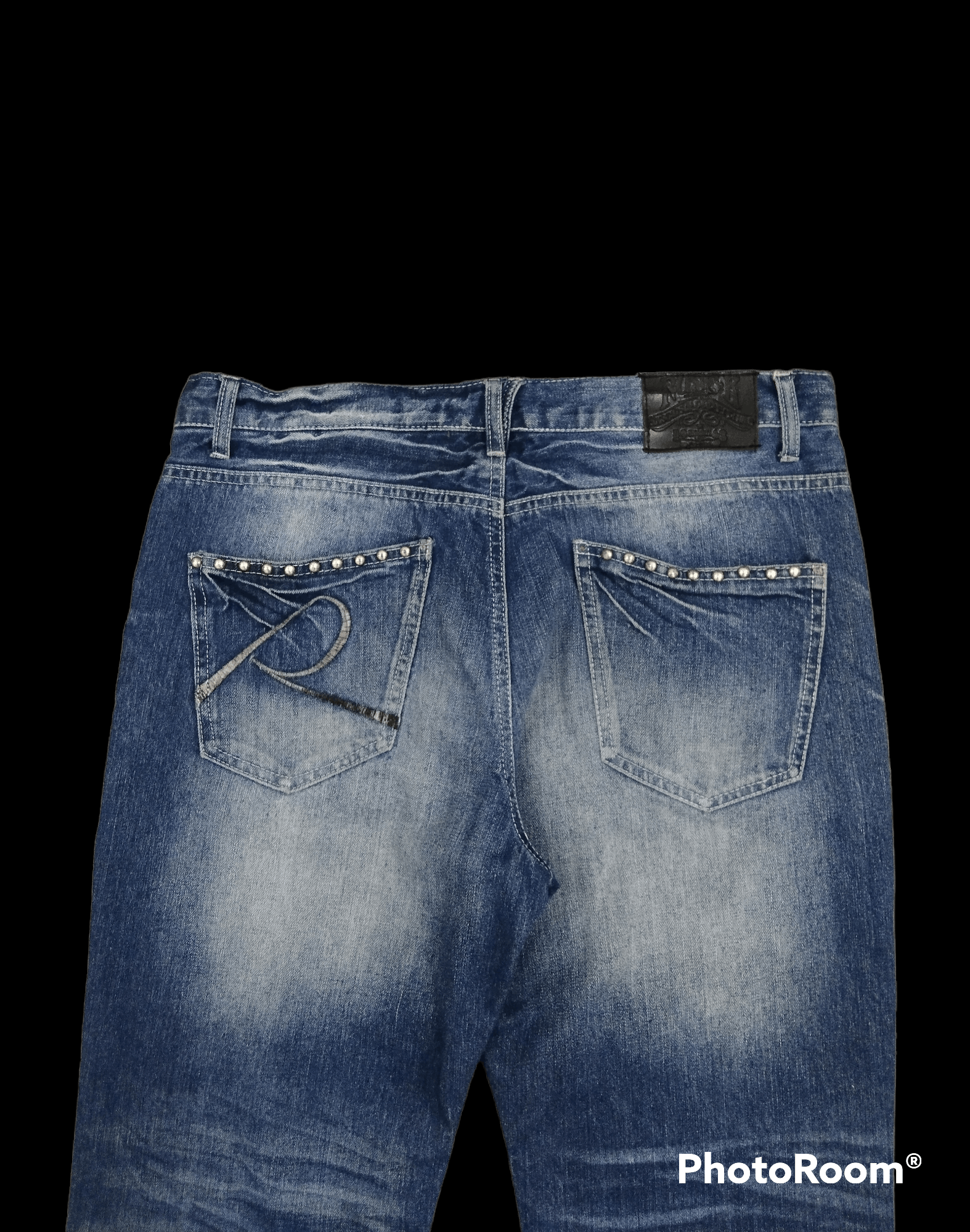 Japanese Brand WASHED BLUE STUDDED RUSS Size US 32 / EU 48 - 4 Thumbnail