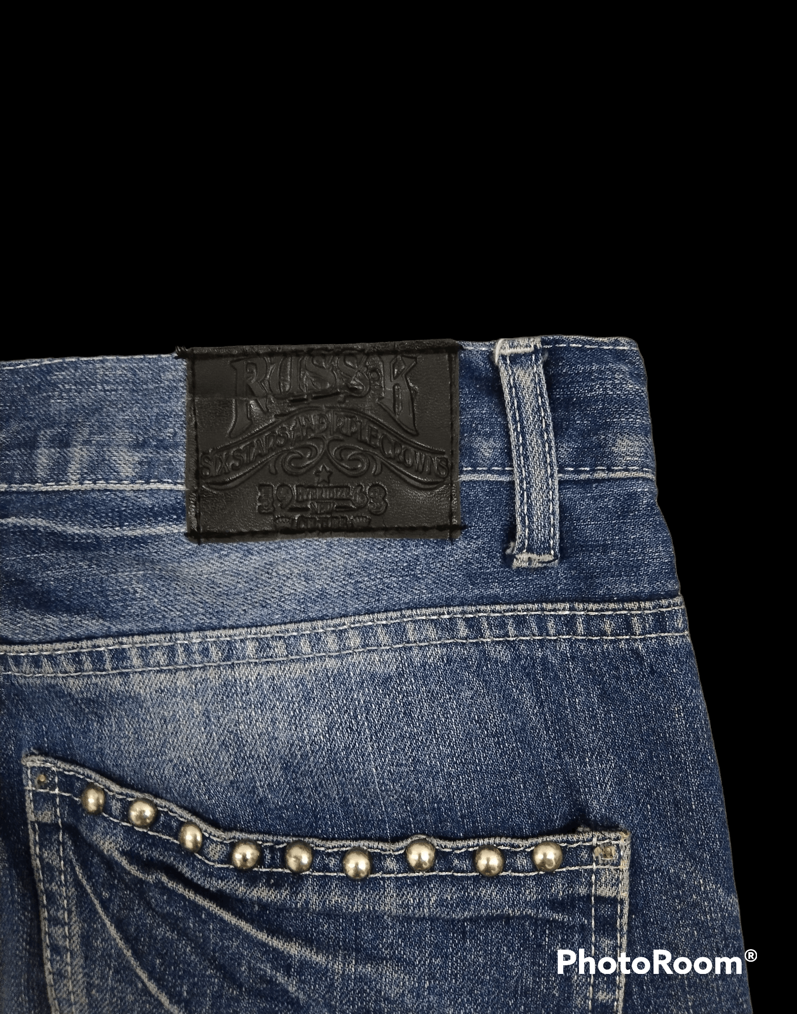 Japanese Brand WASHED BLUE STUDDED RUSS Size US 32 / EU 48 - 7 Thumbnail
