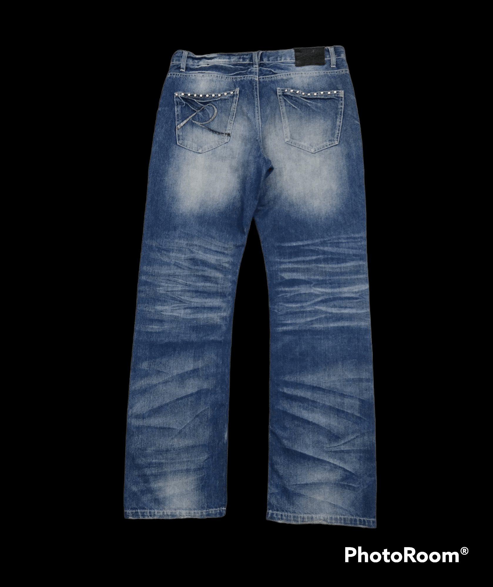 Japanese Brand WASHED BLUE STUDDED RUSS Size US 32 / EU 48 - 2 Thumbnail