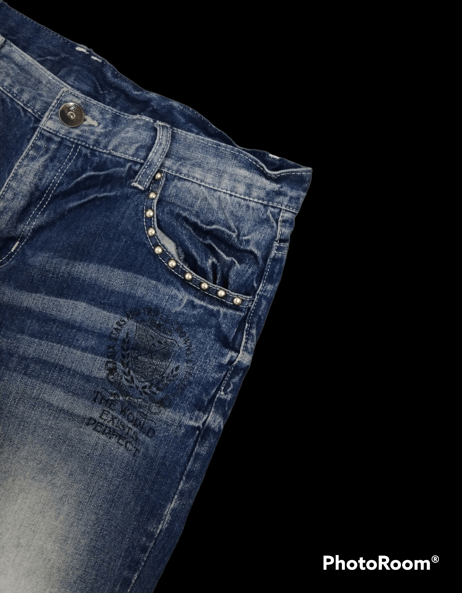 Japanese Brand WASHED BLUE STUDDED RUSS Size US 32 / EU 48 - 6 Thumbnail