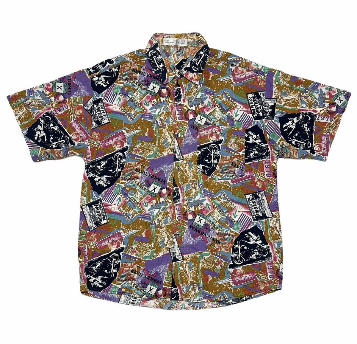 Vintage Vintage Full Motorcycle Motive Shirt Size US L / EU 52-54 / 3 - 1 Thumbnail