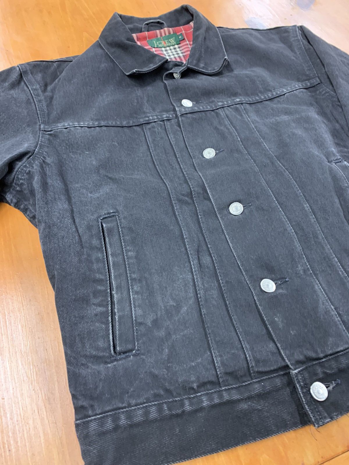 J.Crew Vintage 1990s Rare J. Crew Black Denim Jacket Size US S / EU 44-46 / 1 - 1 Thumbnail