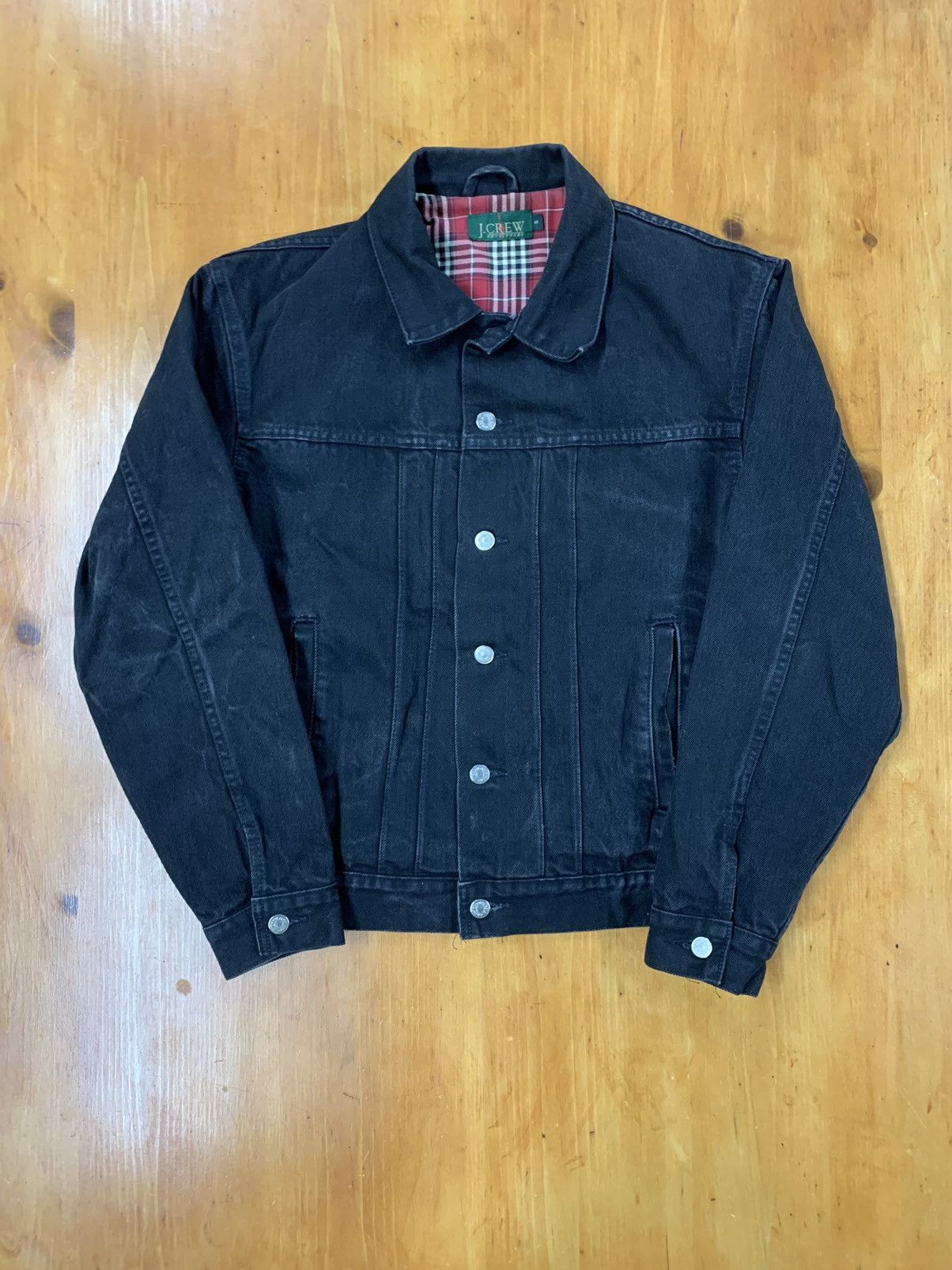 J.Crew Vintage 1990s Rare J. Crew Black Denim Jacket Size US S / EU 44-46 / 1 - 4 Thumbnail