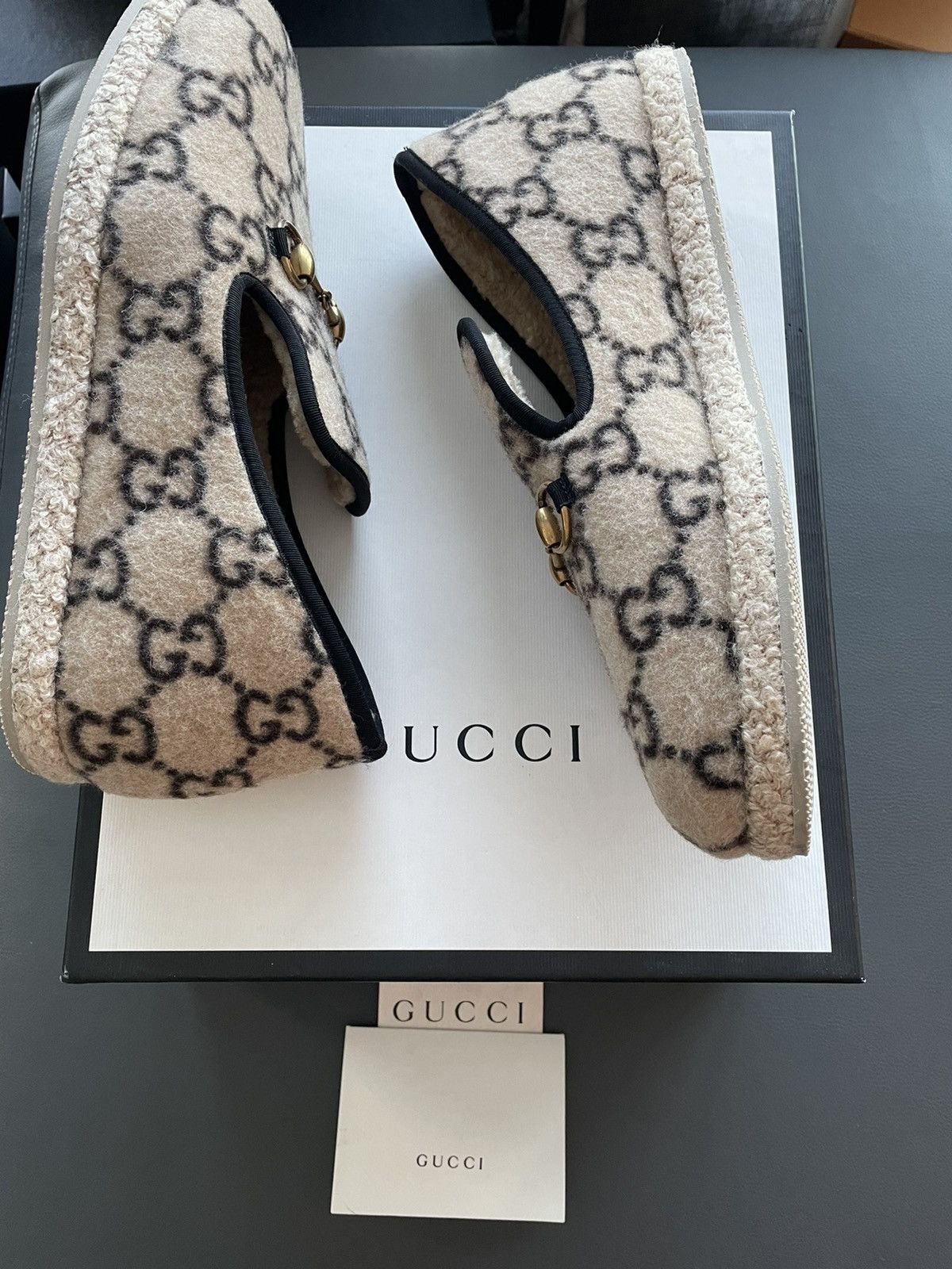 Gucci Limited Edition Rare 100% New GG Logo Shearling Loafer Shoes Size US 9.5 / EU 42-43 - 19 Thumbnail