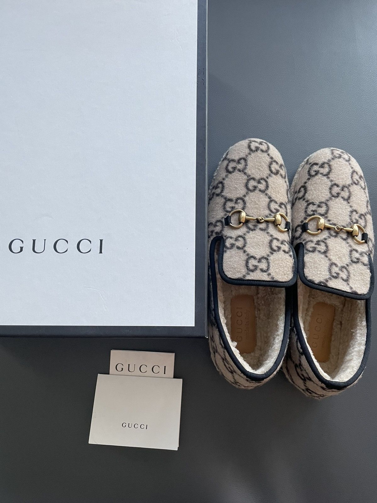 Gucci Limited Edition Rare 100% New GG Logo Shearling Loafer Shoes Size US 9.5 / EU 42-43 - 23 Thumbnail