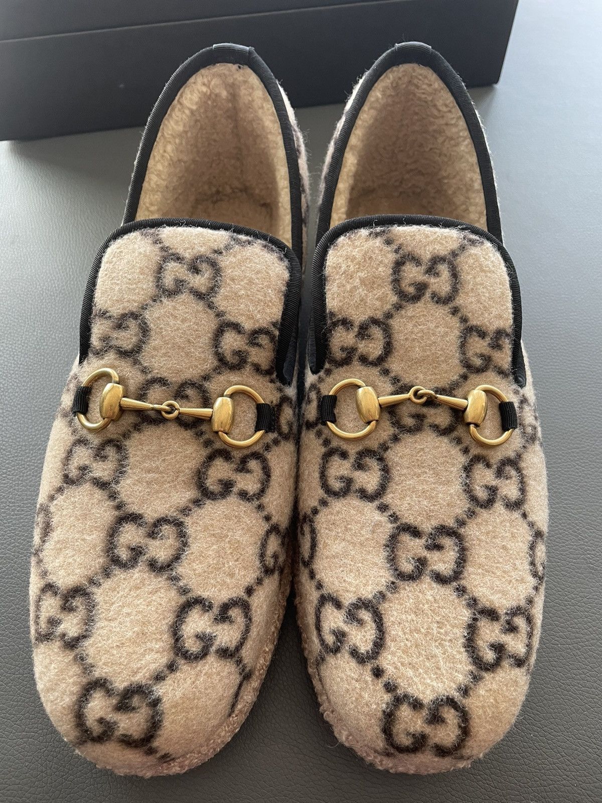 Gucci Limited Edition Rare 100% New GG Logo Shearling Loafer Shoes Size US 9.5 / EU 42-43 - 8 Thumbnail