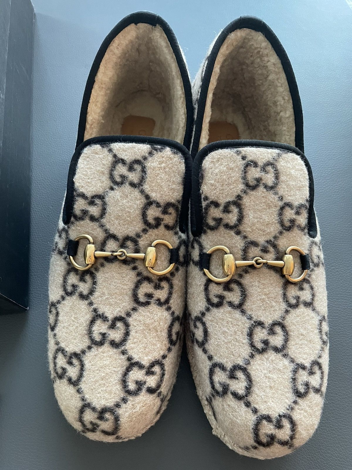 Gucci Limited Edition Rare 100% New GG Logo Shearling Loafer Shoes Size US 9.5 / EU 42-43 - 16 Thumbnail