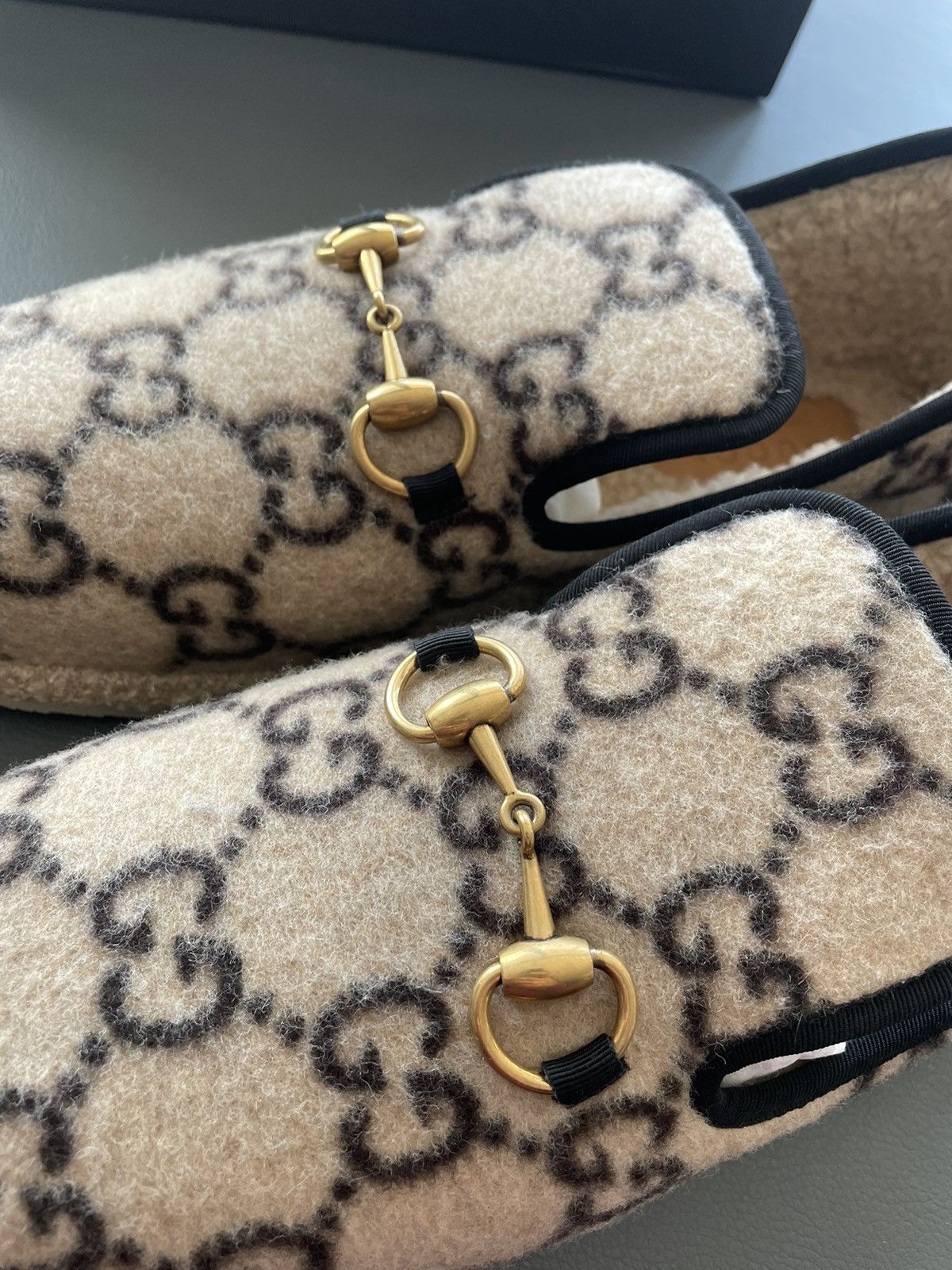 Gucci Limited Edition Rare 100% New GG Logo Shearling Loafer Shoes Size US 9.5 / EU 42-43 - 13 Thumbnail