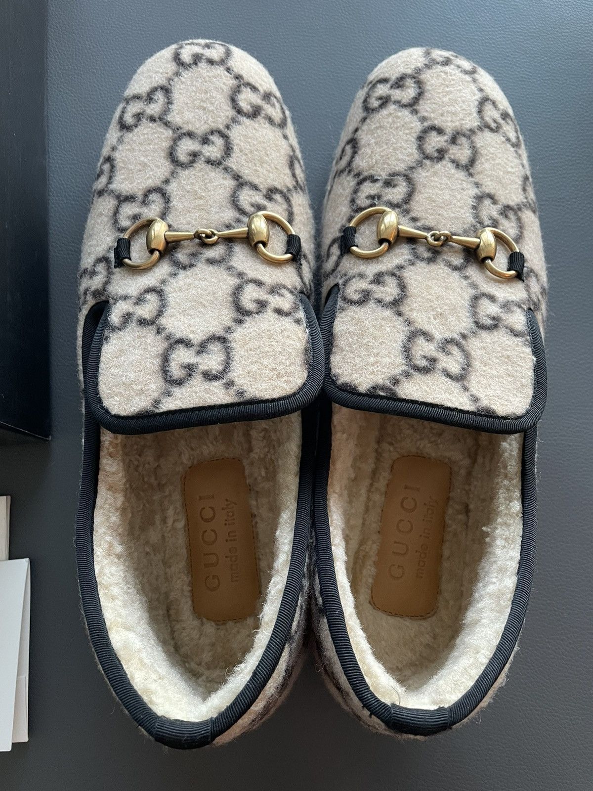 Gucci Limited Edition Rare 100% New GG Logo Shearling Loafer Shoes Size US 9.5 / EU 42-43 - 18 Thumbnail