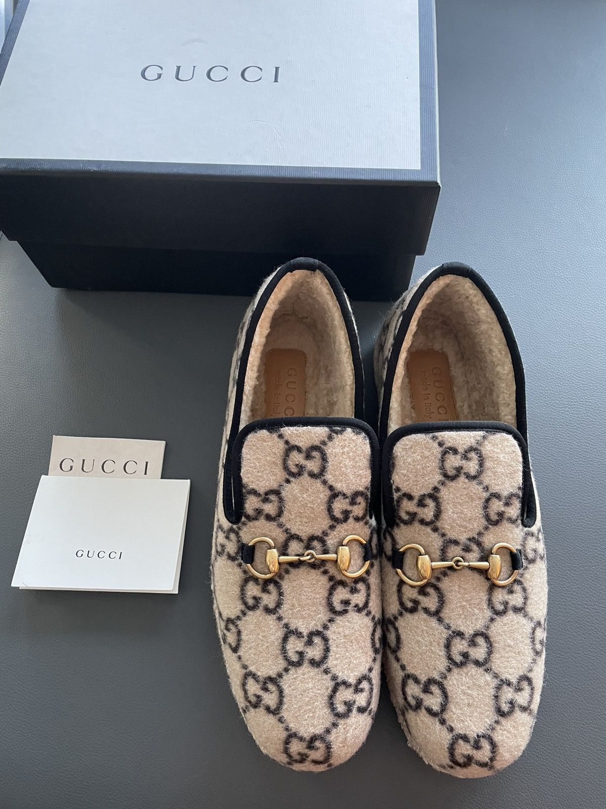 Gucci Limited Edition Rare 100% New GG Logo Shearling Loafer Shoes Size US 9.5 / EU 42-43 - 15 Thumbnail