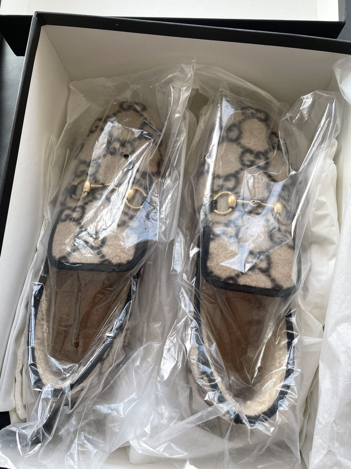 Gucci Limited Edition Rare 100% New GG Logo Shearling Loafer Shoes Size US 9.5 / EU 42-43 - 3 Thumbnail