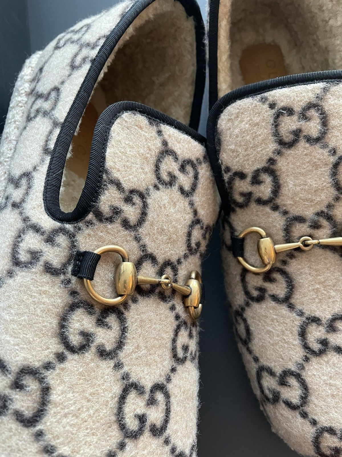 Gucci Limited Edition Rare 100% New GG Logo Shearling Loafer Shoes Size US 9.5 / EU 42-43 - 17 Thumbnail