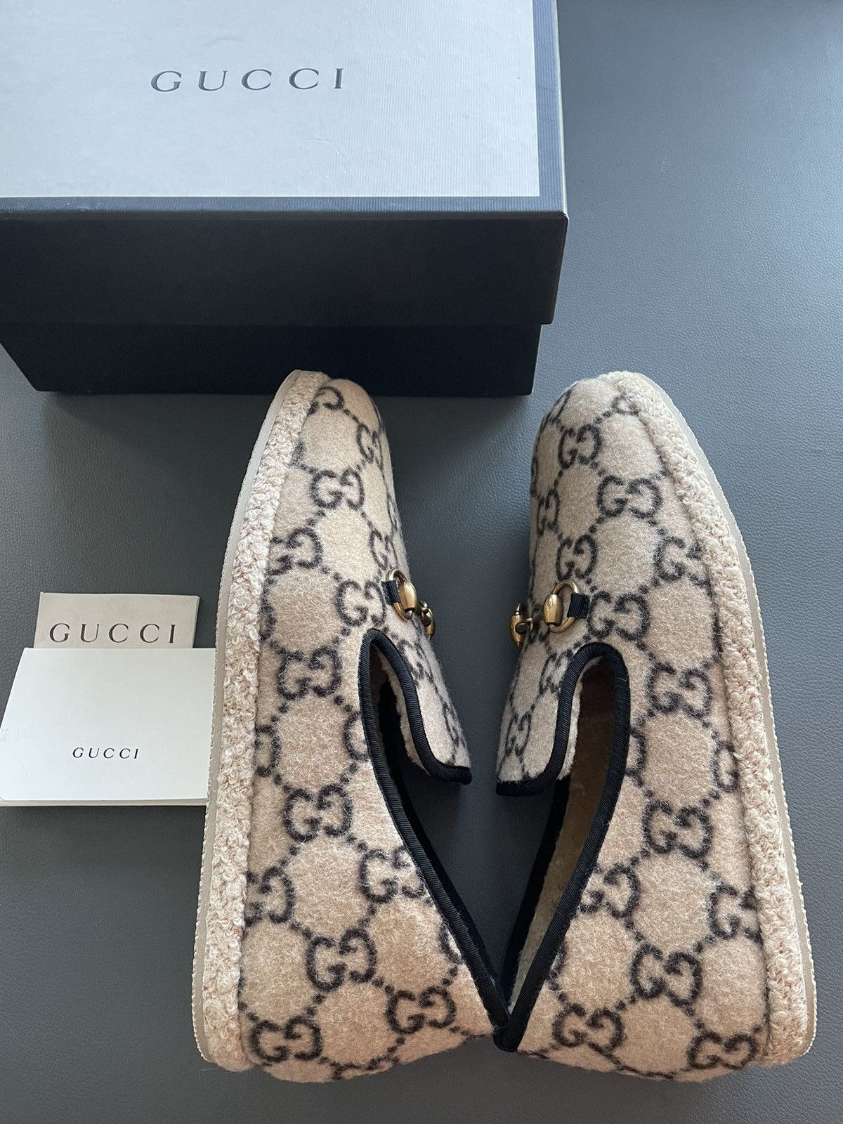 Gucci Limited Edition Rare 100% New GG Logo Shearling Loafer Shoes Size US 9.5 / EU 42-43 - 20 Thumbnail