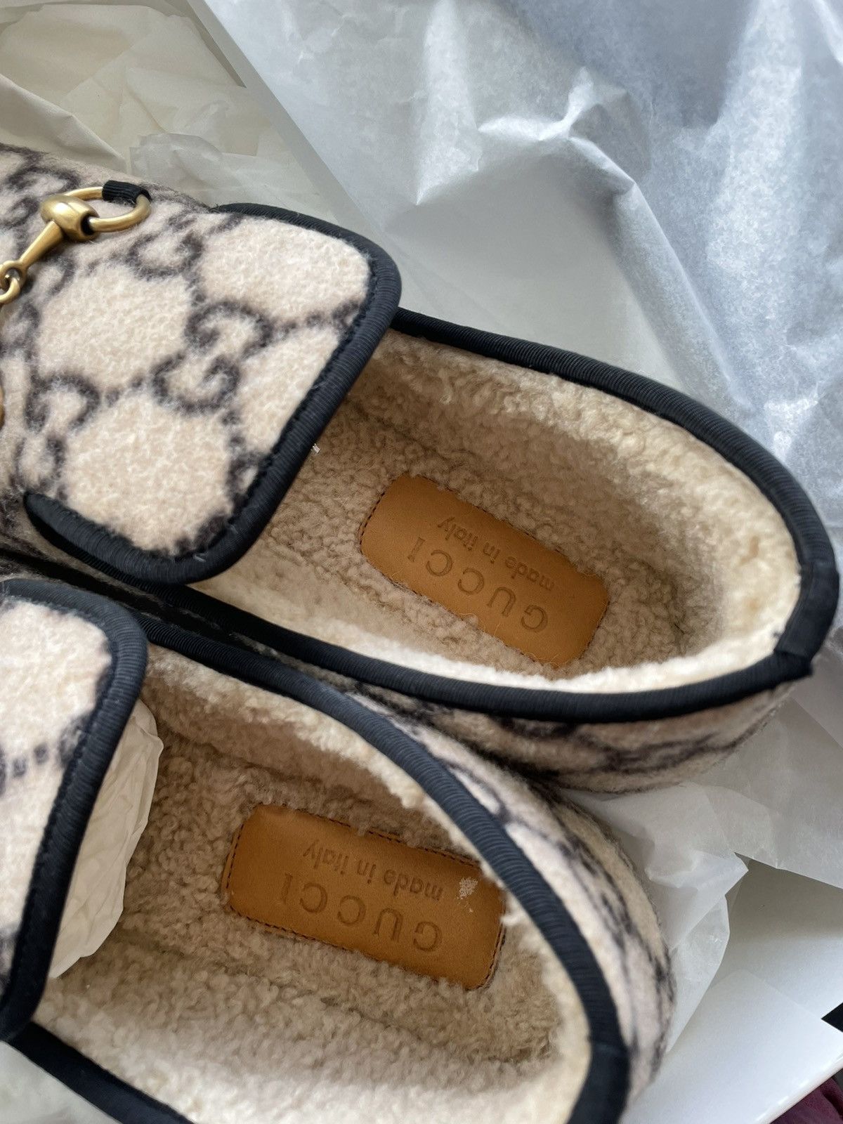 Gucci Limited Edition Rare 100% New GG Logo Shearling Loafer Shoes Size US 9.5 / EU 42-43 - 6 Thumbnail