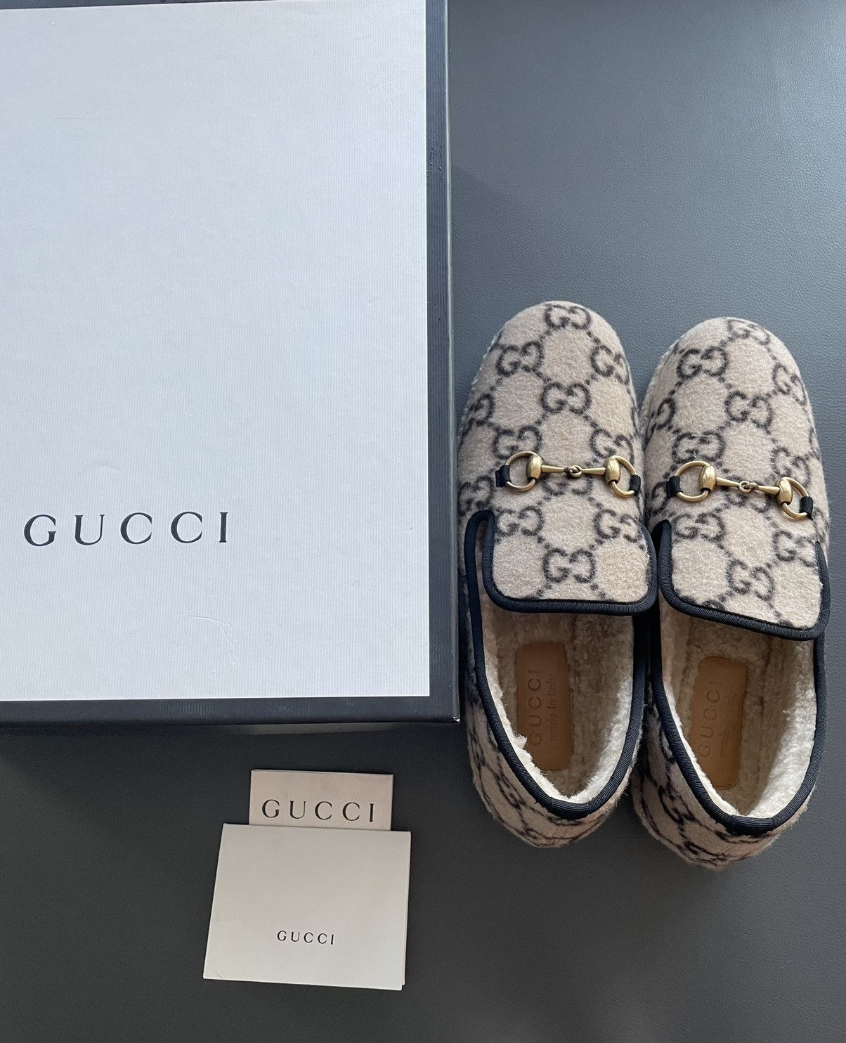 Gucci Limited Edition Rare 100% New GG Logo Shearling Loafer Shoes Size US 9.5 / EU 42-43 - 14 Thumbnail