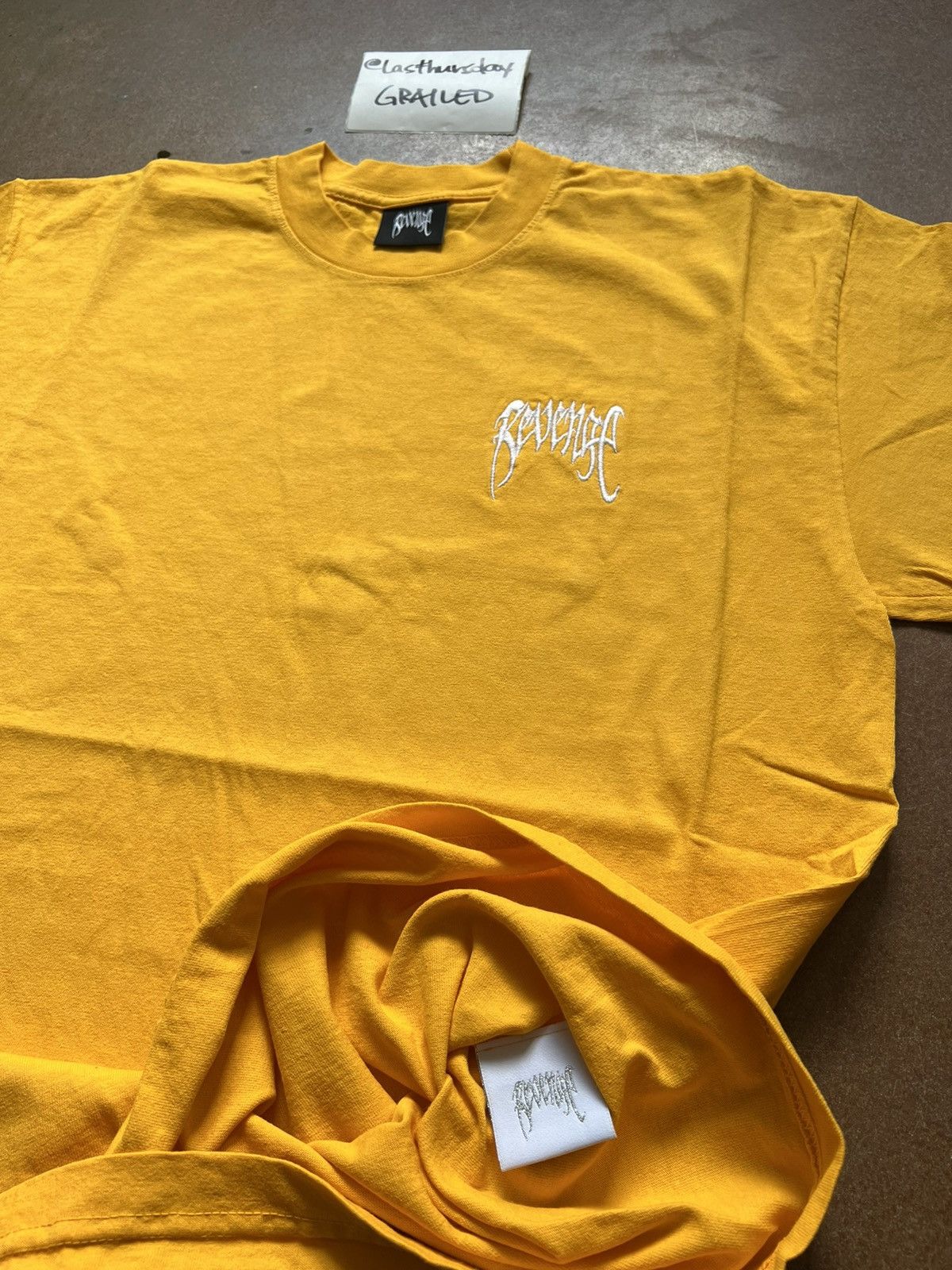 Revenge Revenge Basic Embroidered Logo Tee Yellow Large Size US L / EU 52-54 / 3 - 5 Thumbnail