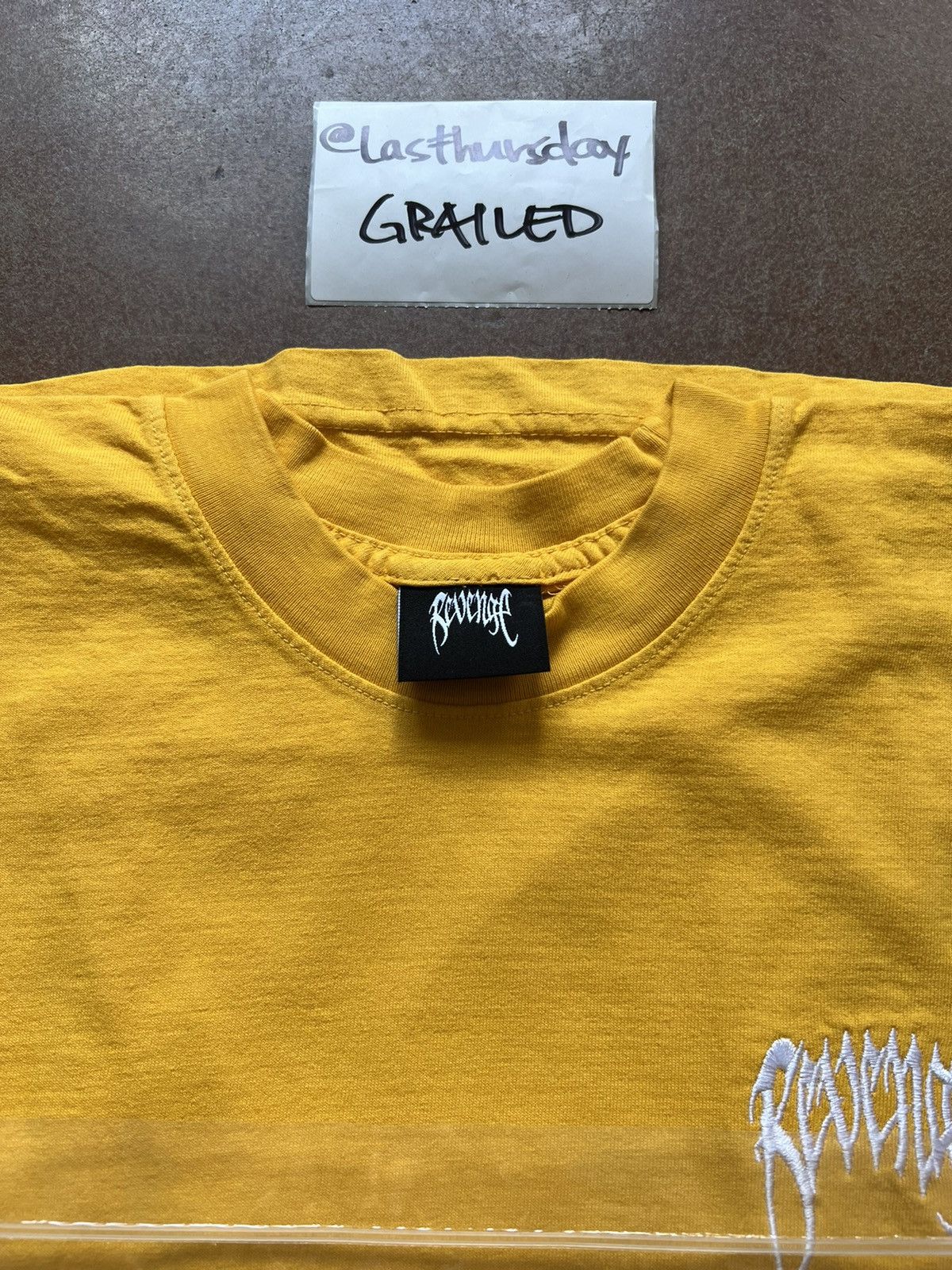 Revenge Revenge Basic Embroidered Logo Tee Yellow Large Size US L / EU 52-54 / 3 - 7 Thumbnail