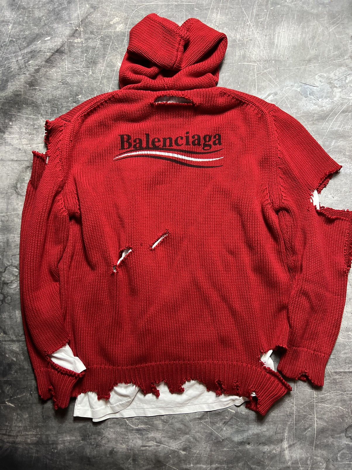 Balenciaga Balenciaga Campaign Destroyed Knitted Sweatshirt Size US L / EU 52-54 / 3 - 2 Thumbnail