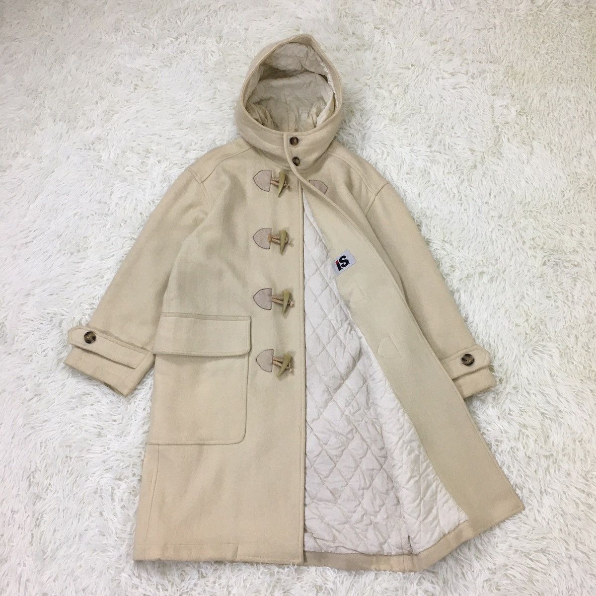 Issey Miyake I.S By Issey Miyake Cream Duffle Coat Size US M / EU 48-50 / 2 - 2 Thumbnail
