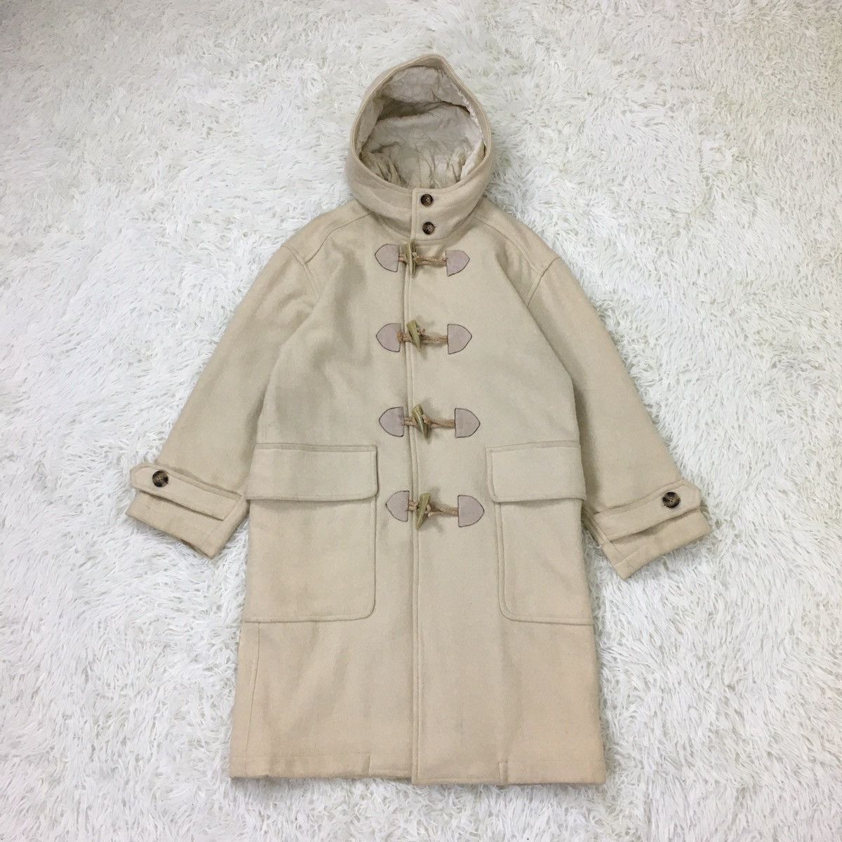 Issey Miyake I.S By Issey Miyake Cream Duffle Coat Size US M / EU 48-50 / 2 - 3 Thumbnail