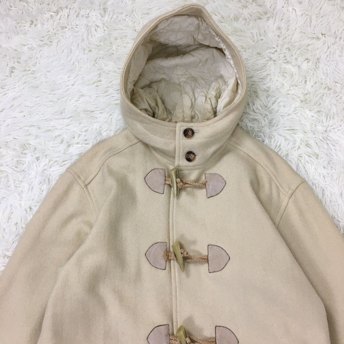 Issey Miyake I.S By Issey Miyake Cream Duffle Coat Size US M / EU 48-50 / 2 - 8 Thumbnail