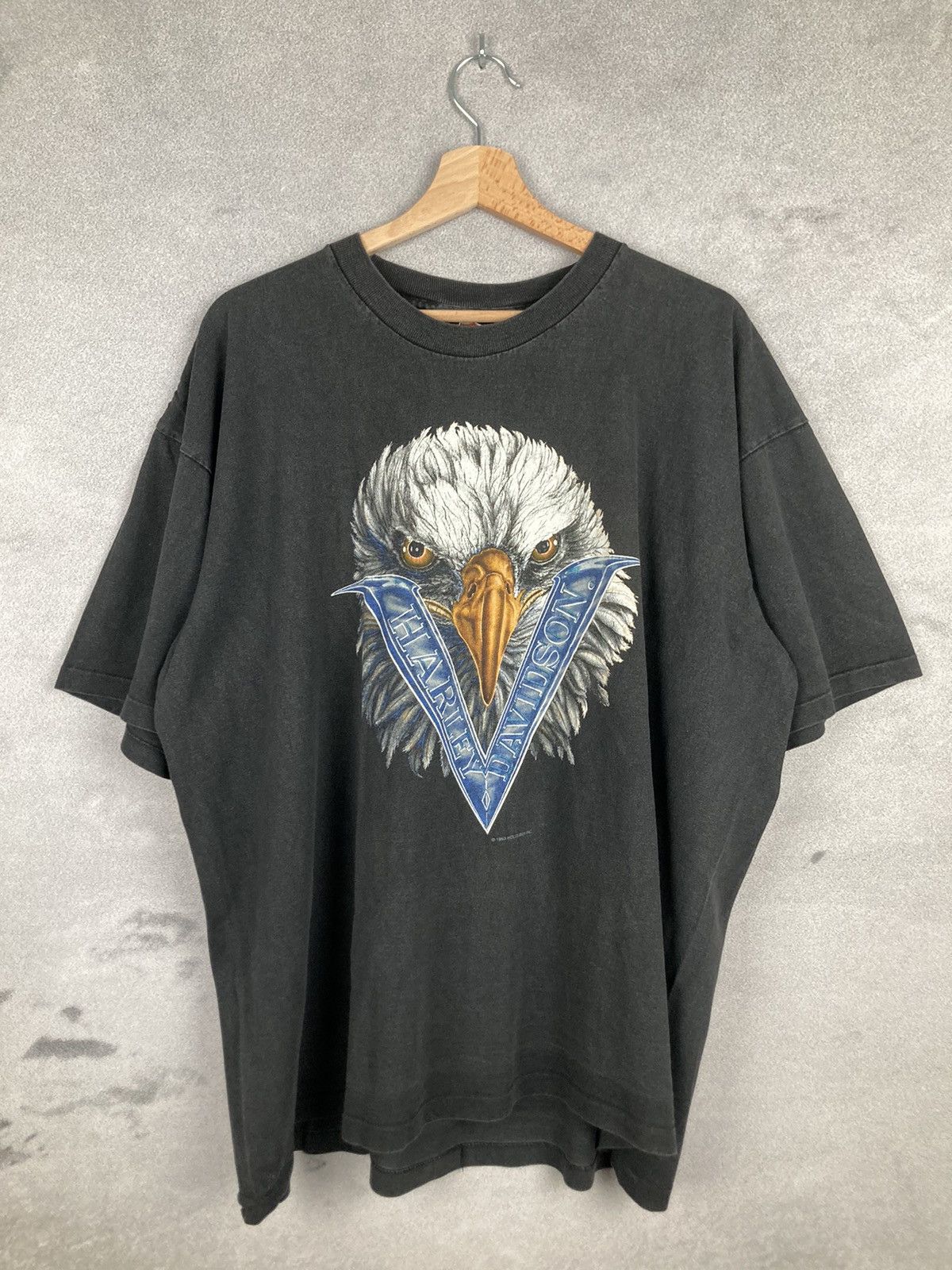 Harley Davidson Vintage Harley Davidson 1993 3D Perfect Washed Graphic Tee Size US XL / EU 56 / 4 - 1 Thumbnail