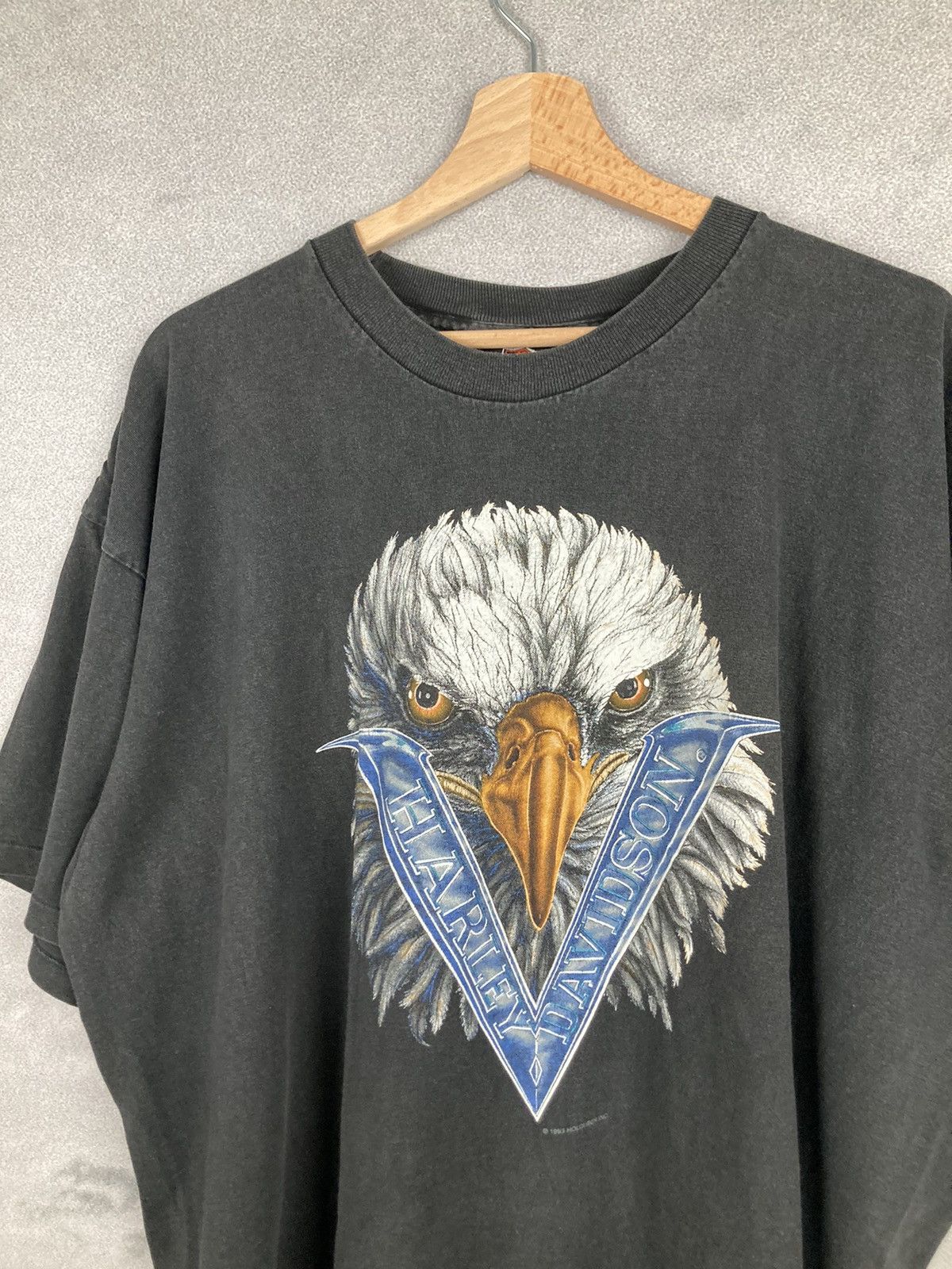 Harley Davidson Vintage Harley Davidson 1993 3D Perfect Washed Graphic Tee Size US XL / EU 56 / 4 - 4 Thumbnail