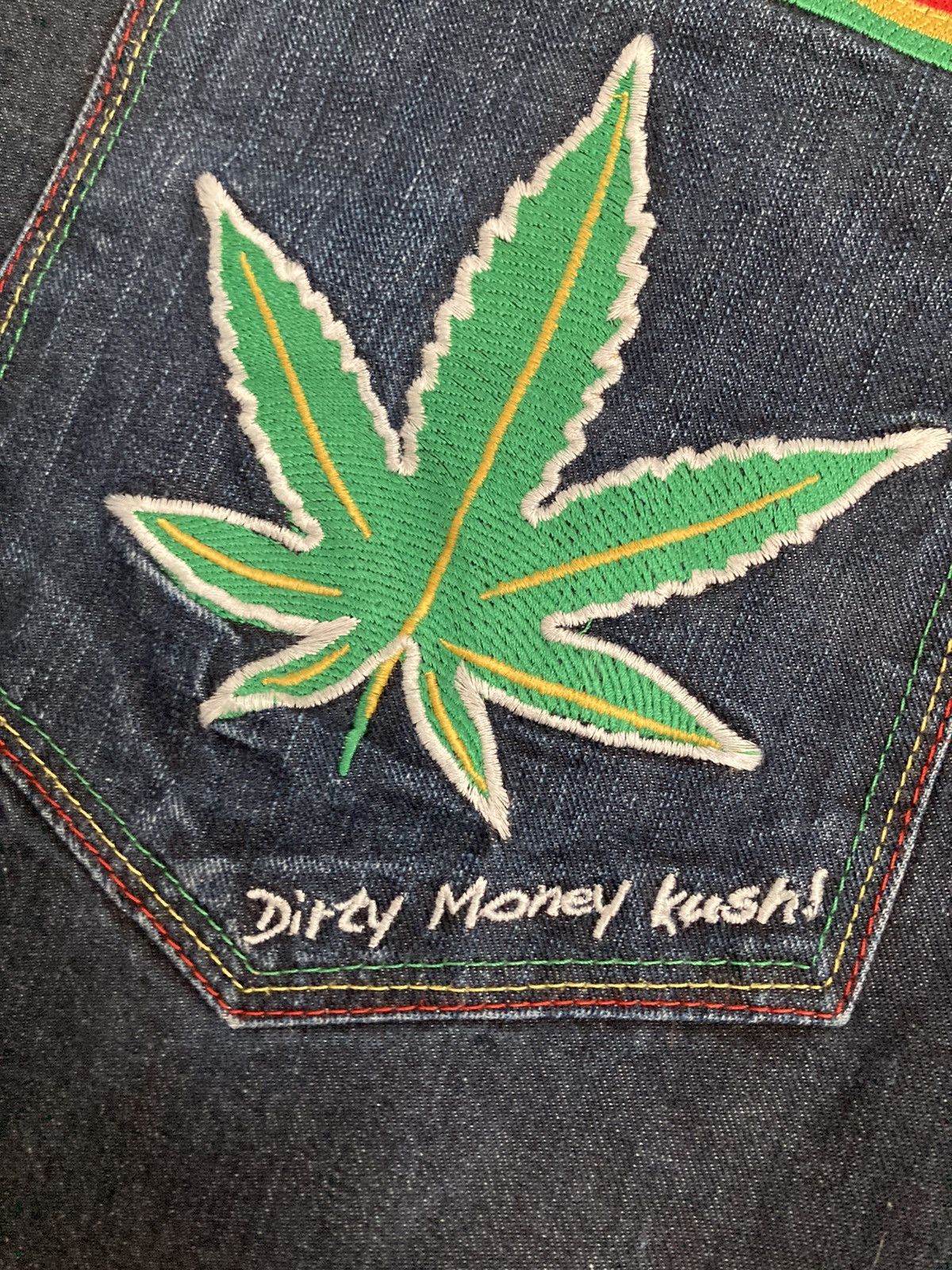 Other Vintage RARE Dirty Money Kush Denim Jeans Embroidered 90s Size US 30 / EU 46 - 7 Thumbnail