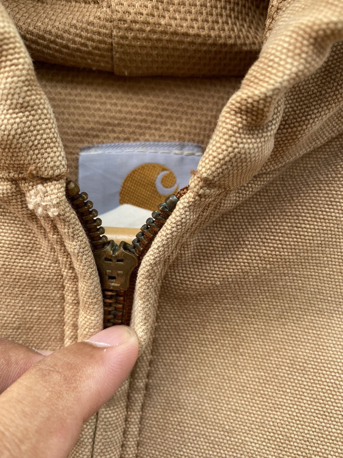 Carhartt × Vintage Vintage carhartt canvas hoodie jacket (broken zip) Size US XXS / EU 40 - 4 Thumbnail