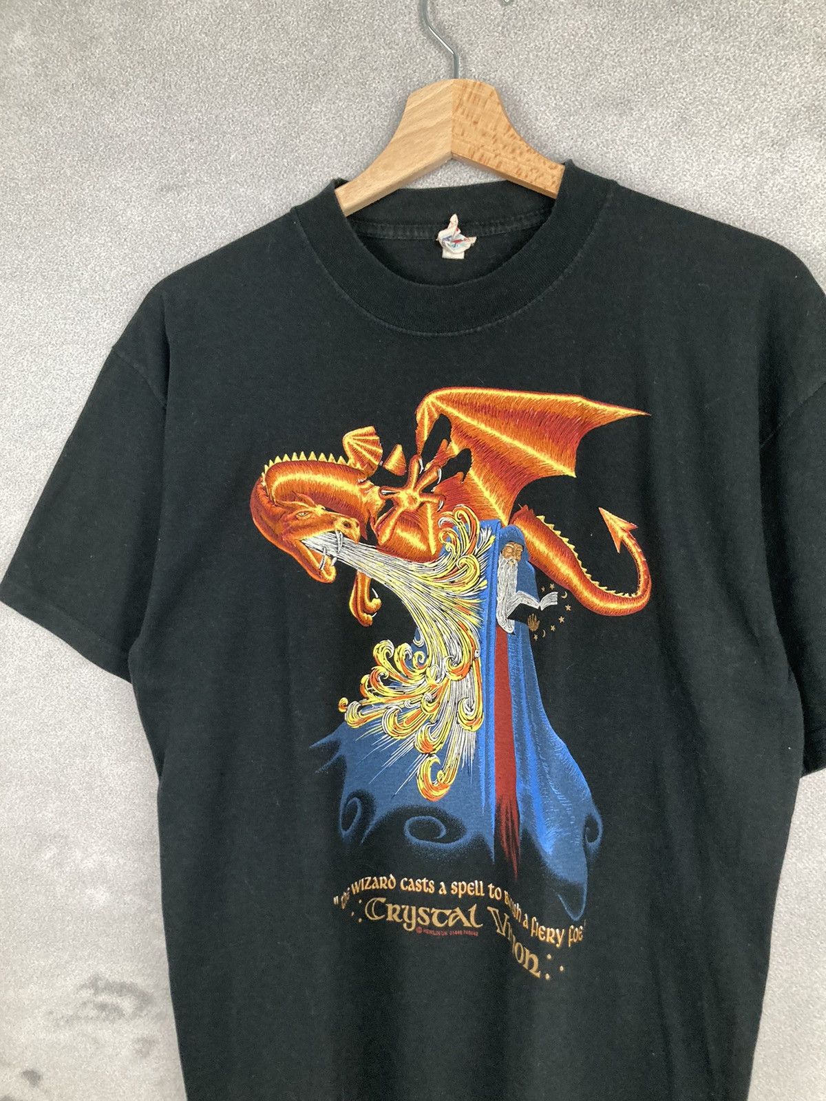 Band Tees Vintage 90s Merlin The Wizzard Crystal Vision Graphic Faded Size US M / EU 48-50 / 2 - 3 Thumbnail