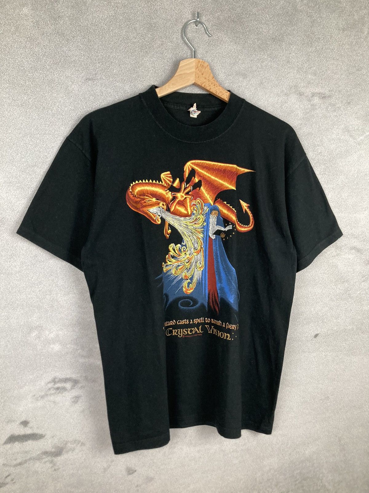 Band Tees Vintage 90s Merlin The Wizzard Crystal Vision Graphic Faded Size US M / EU 48-50 / 2 - 4 Thumbnail