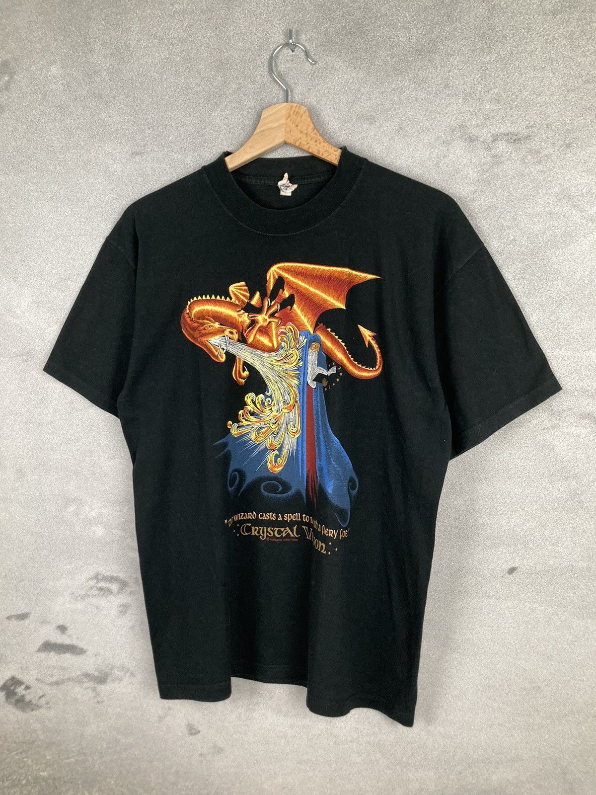 Band Tees Vintage 90s Merlin The Wizzard Crystal Vision Graphic Faded Size US M / EU 48-50 / 2 - 2 Thumbnail
