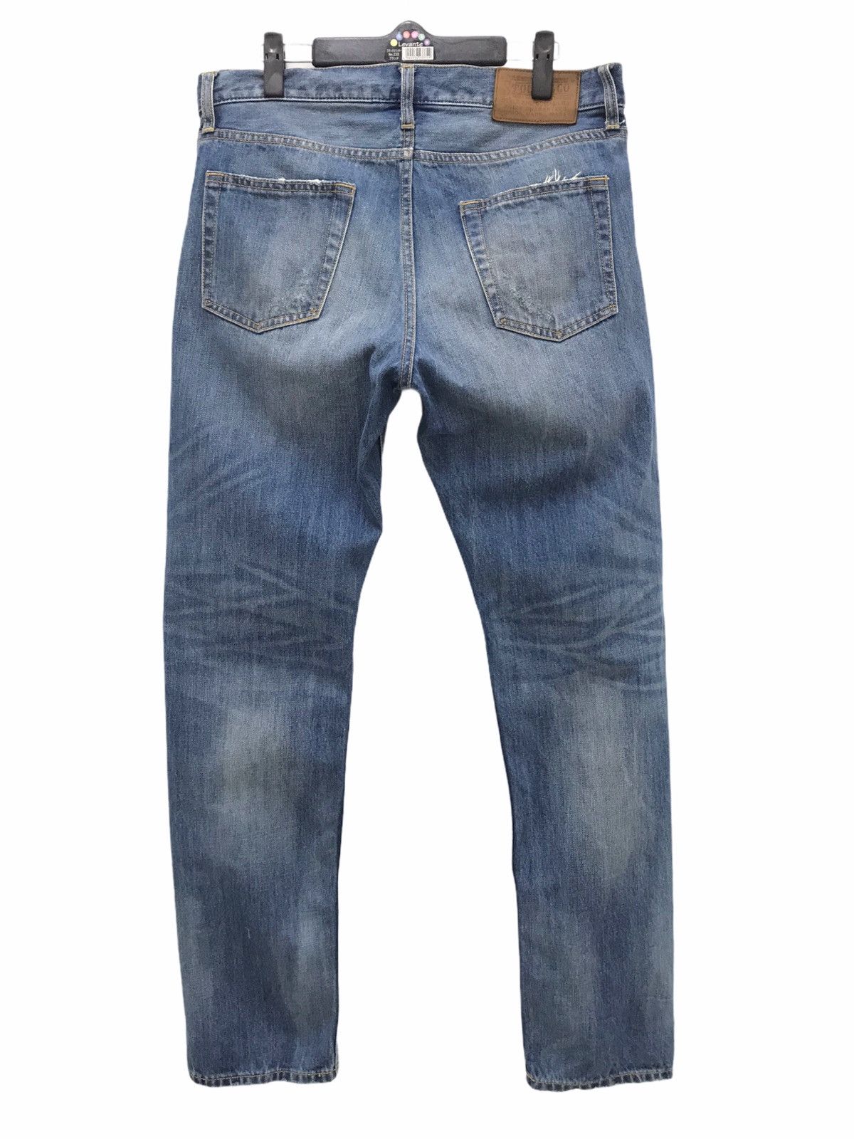 Japanese Brand Stooge & Co Japan Destroyed Design Denim Jeans Size US 31 - 4 Thumbnail