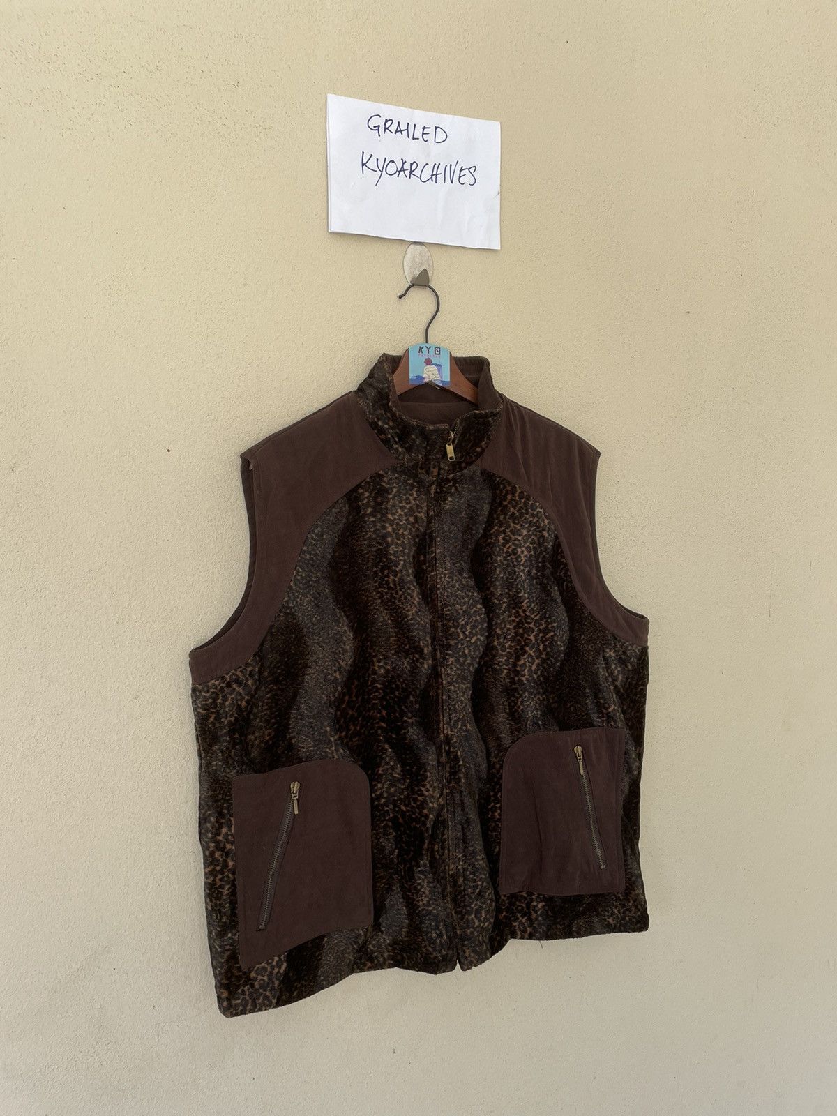 Japanese Brand × Vintage FLORICE LEOPARD VELVET REVERSIBLE VEST Size US L / EU 52-54 / 3 - 3 Thumbnail