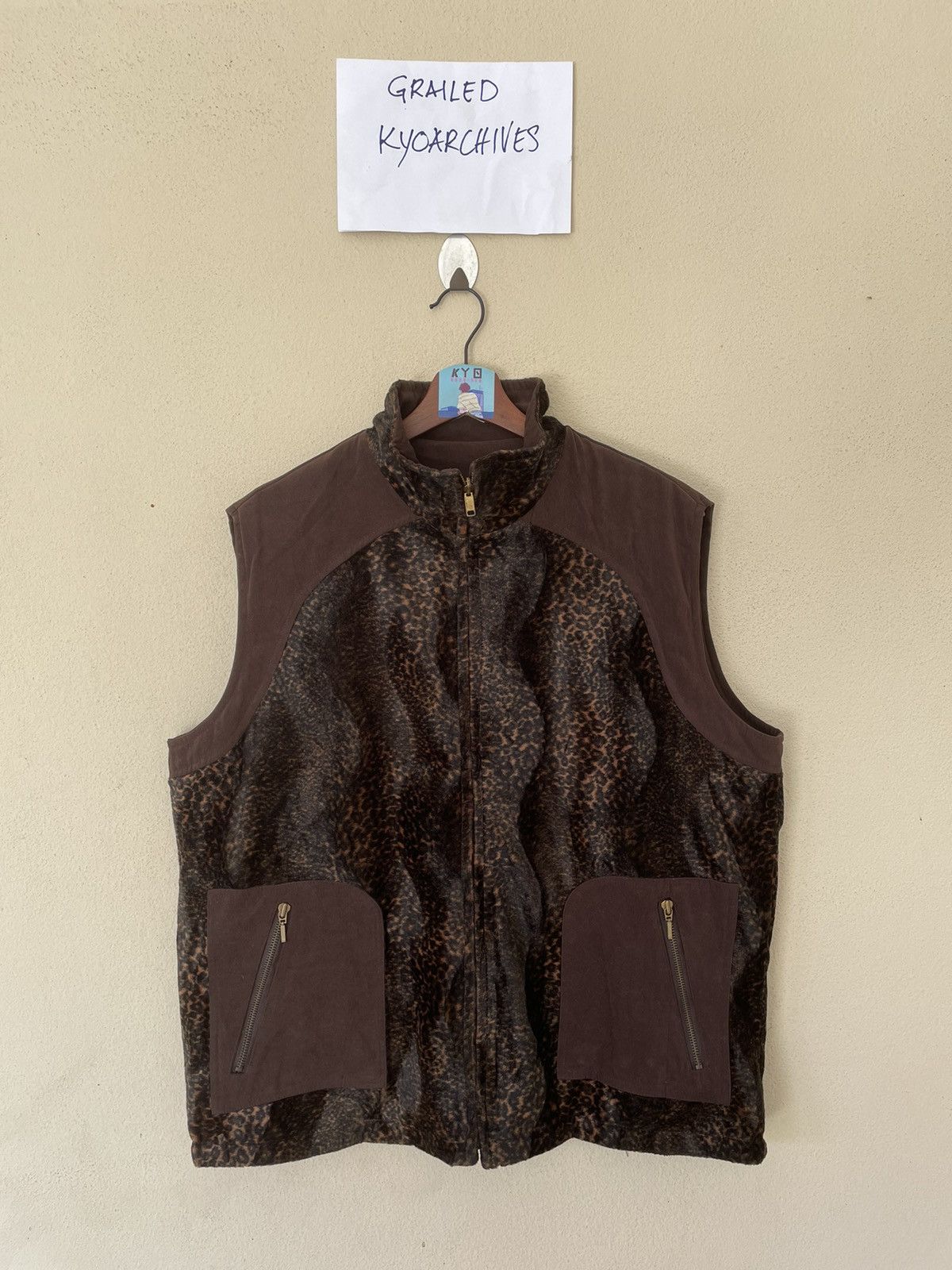 Japanese Brand × Vintage FLORICE LEOPARD VELVET REVERSIBLE VEST Size US L / EU 52-54 / 3 - 1 Thumbnail