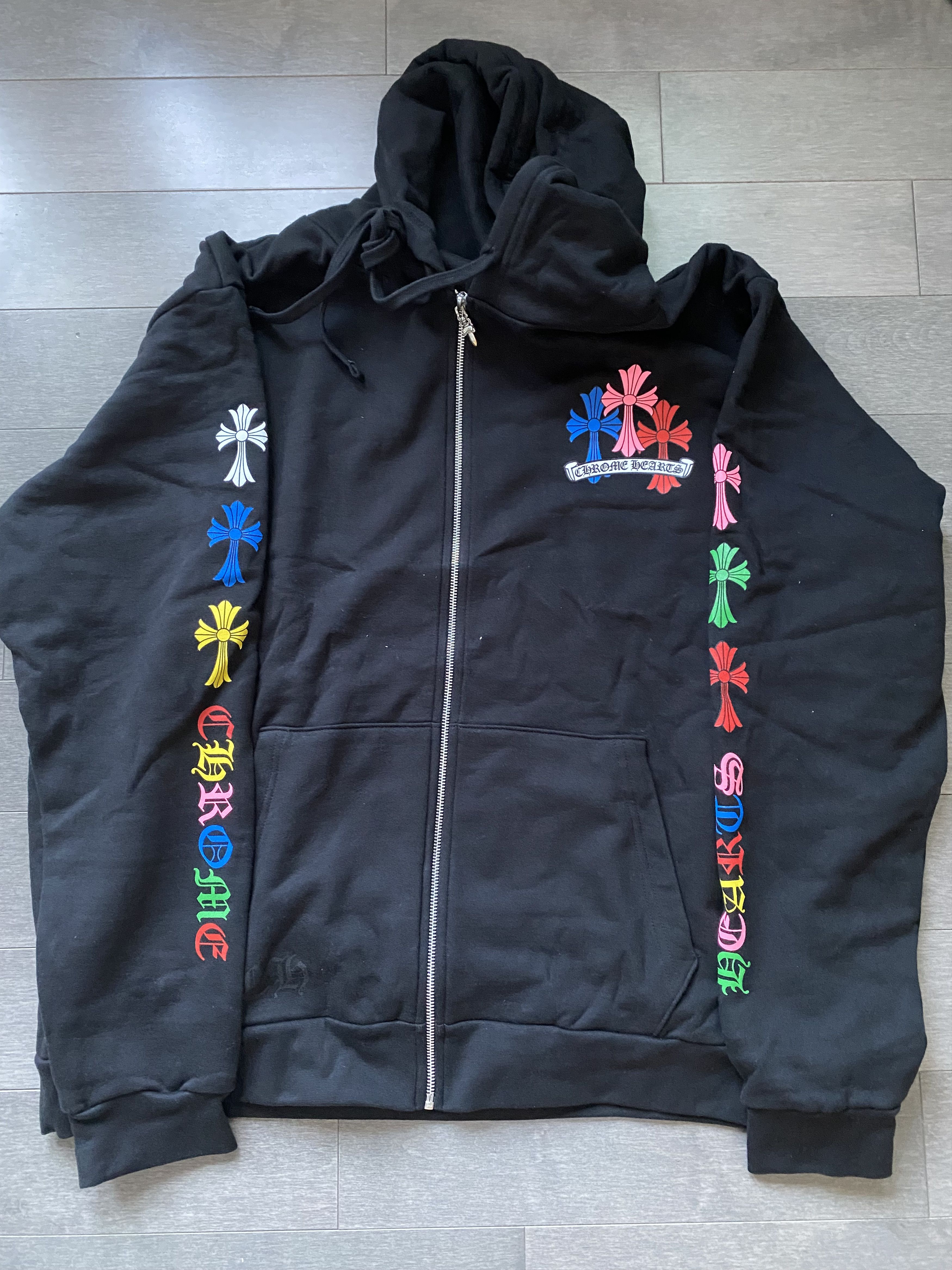 Chrome Hearts Chrome Hearts Multi Color Cross Zip-up Hoodie | Grailed